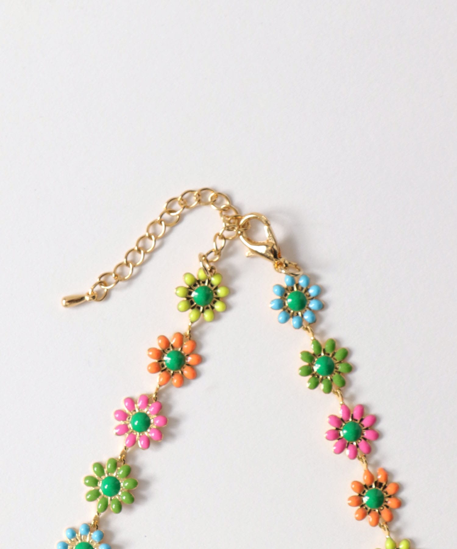 カラフルフラワーネックレス