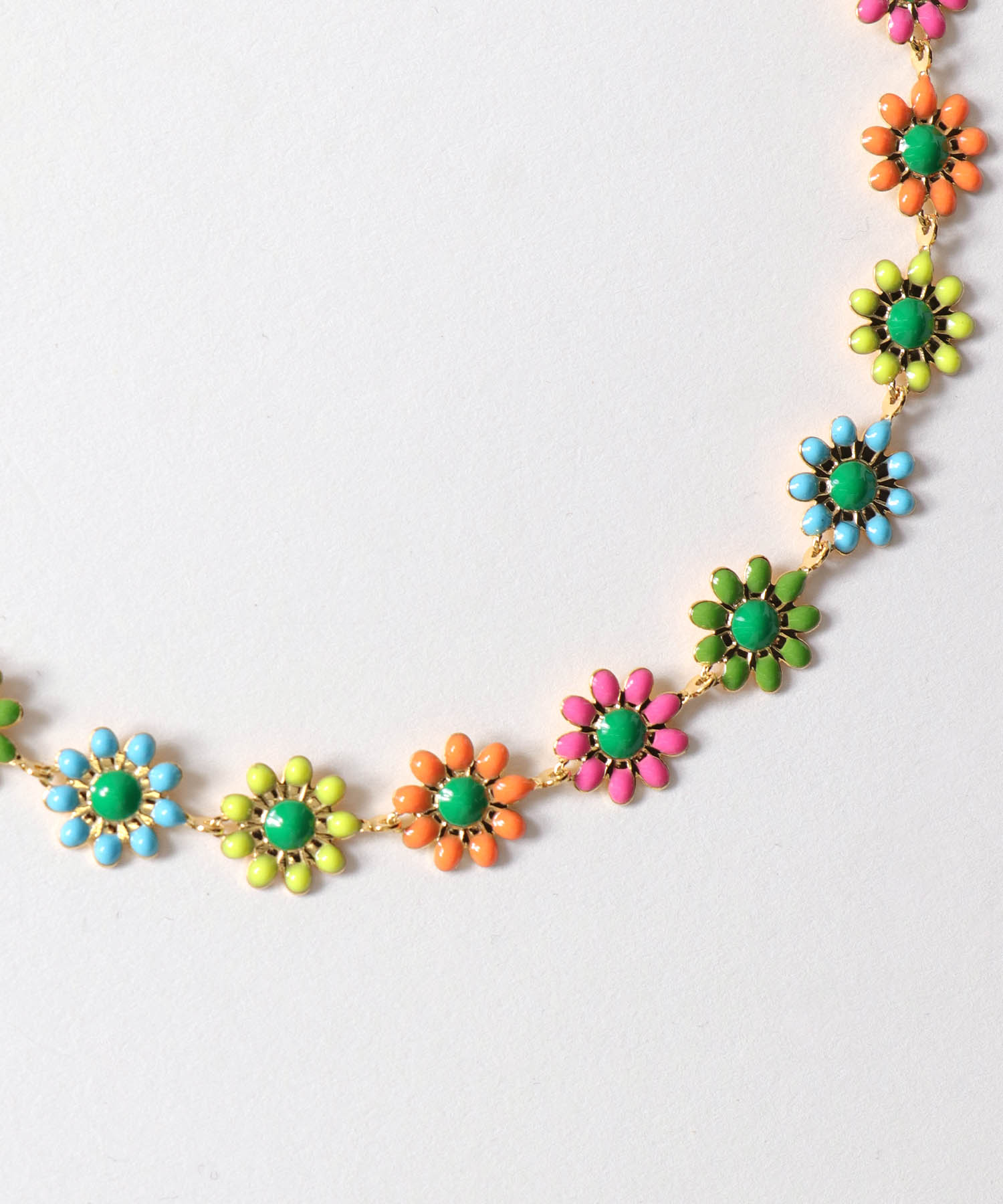 カラフルフラワーネックレス