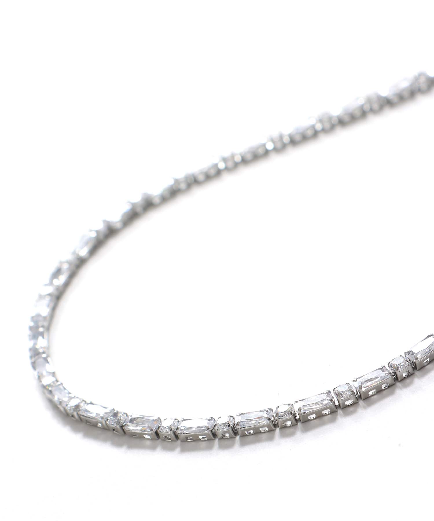 スクエアストーンステンレスネックレス