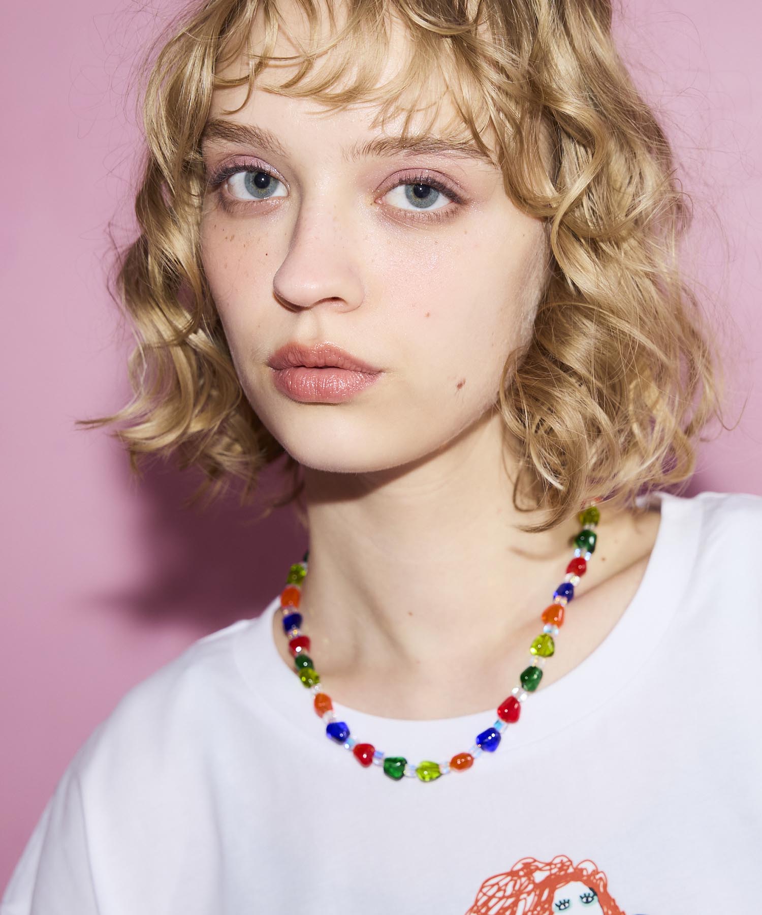 カラフルクリアステンレスネックレス