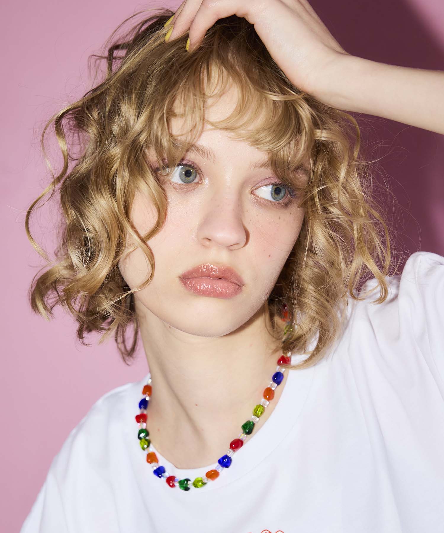 カラフルクリアステンレスネックレス