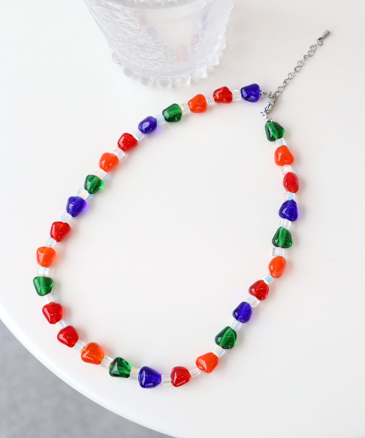 カラフルクリアステンレスネックレス