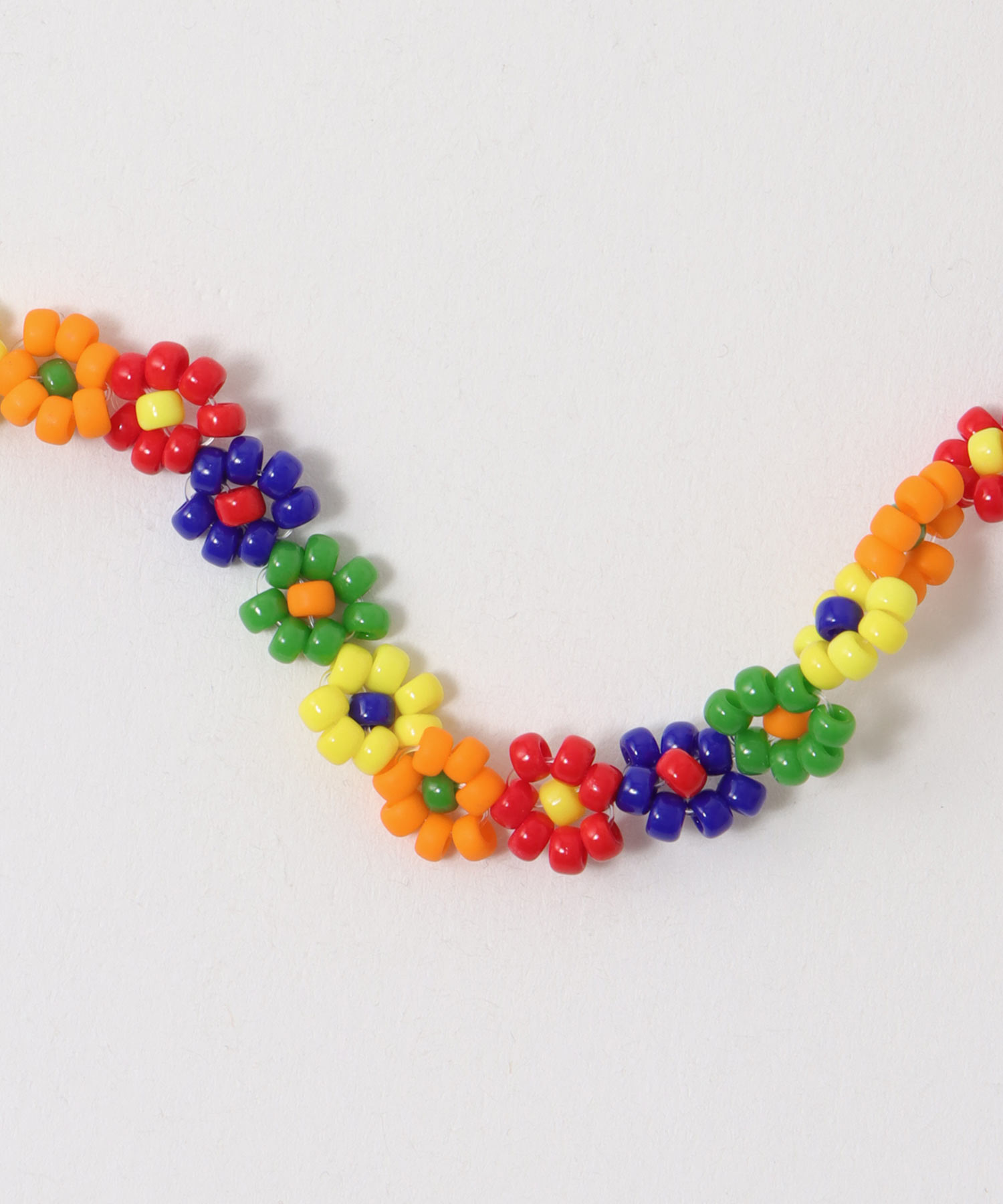 ビーズフラワーネックレス