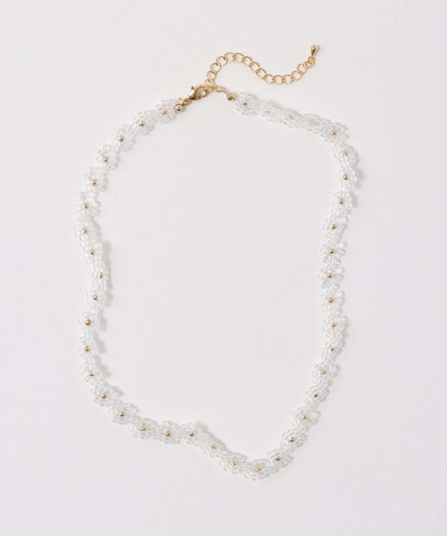 ビーズフラワーネックレス