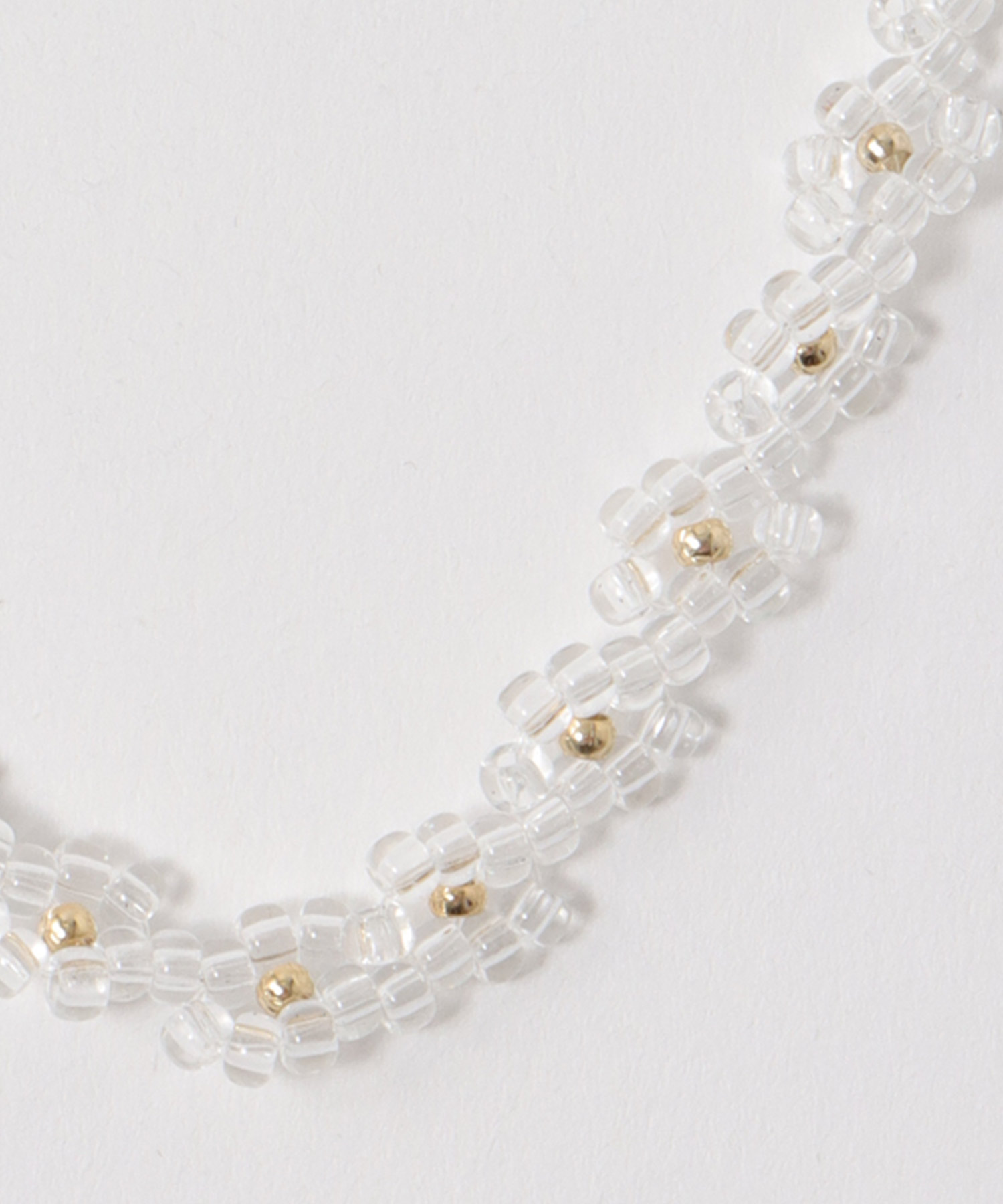 ビーズフラワーネックレス