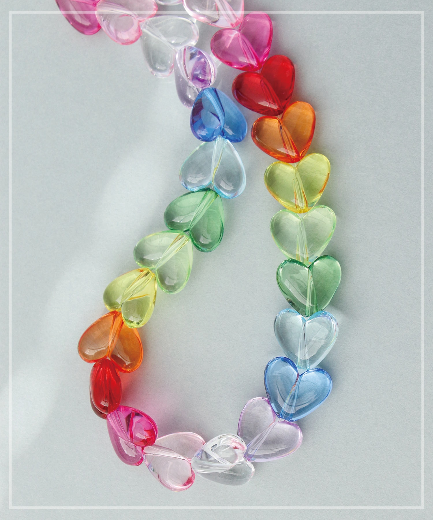 レインボーハートネックレス