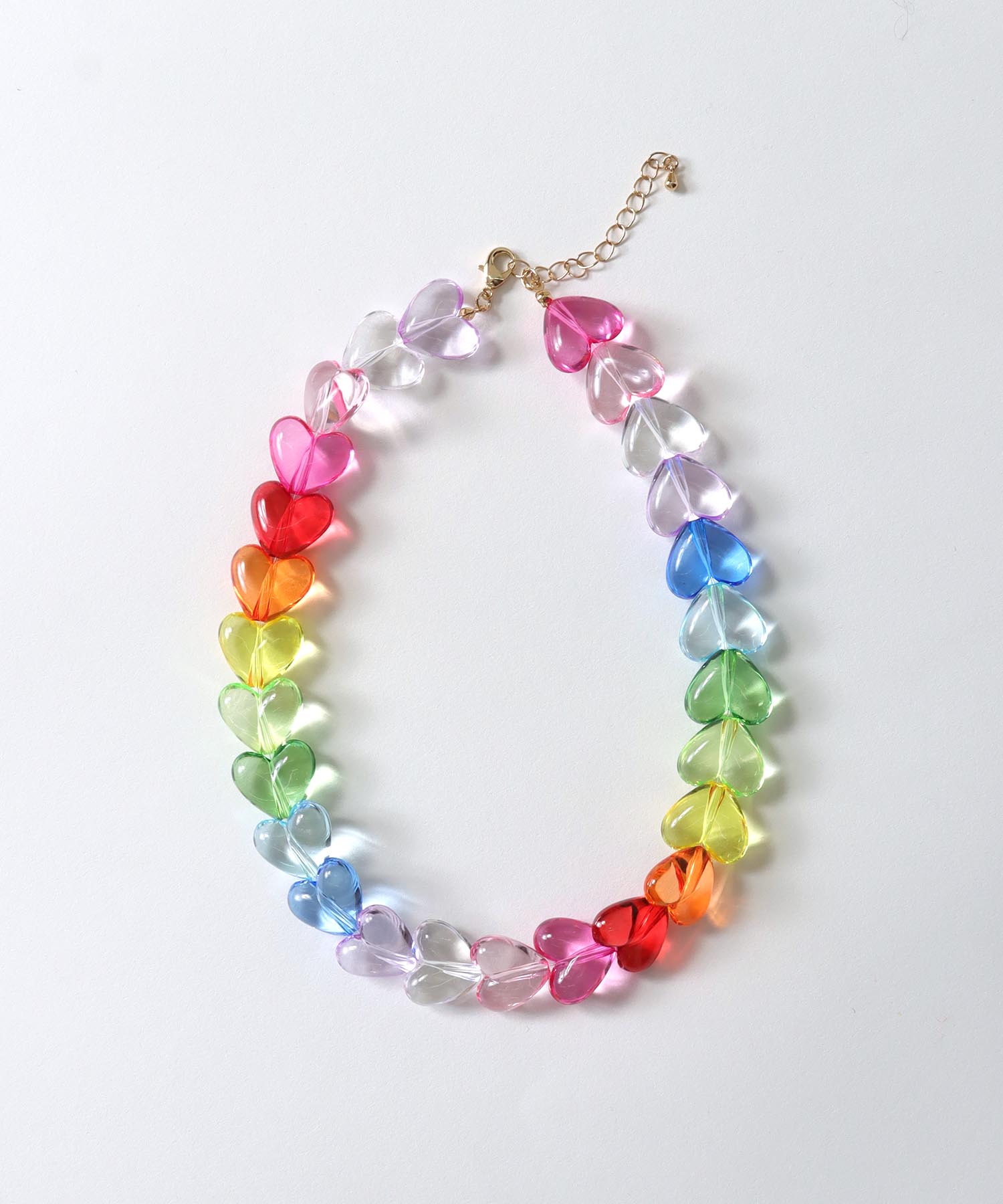 レインボーハートネックレス