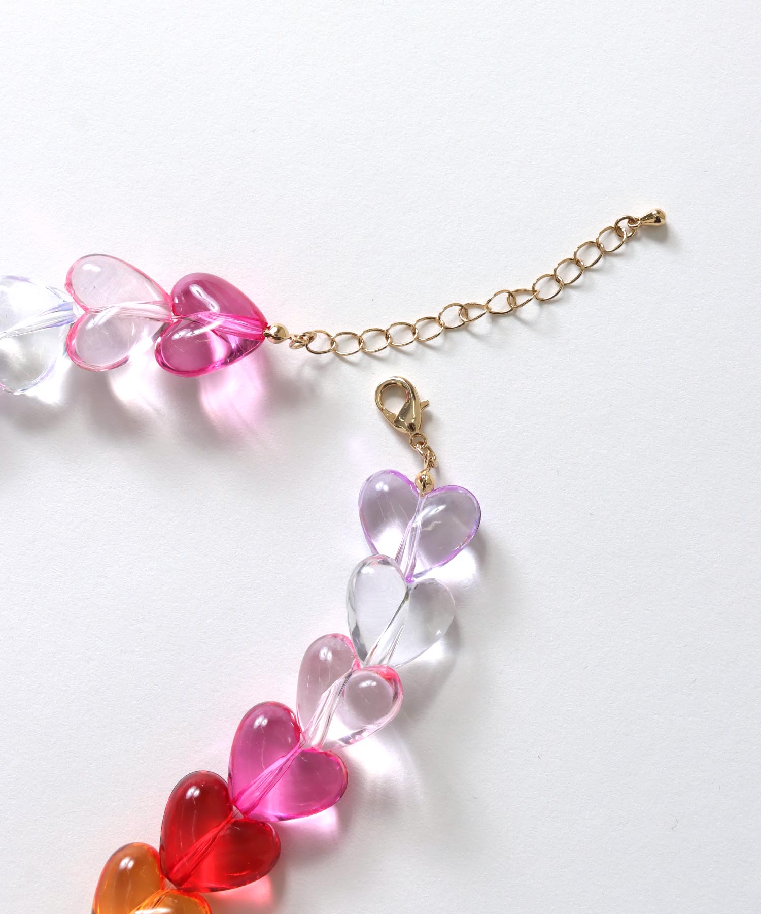 レインボーハートネックレス