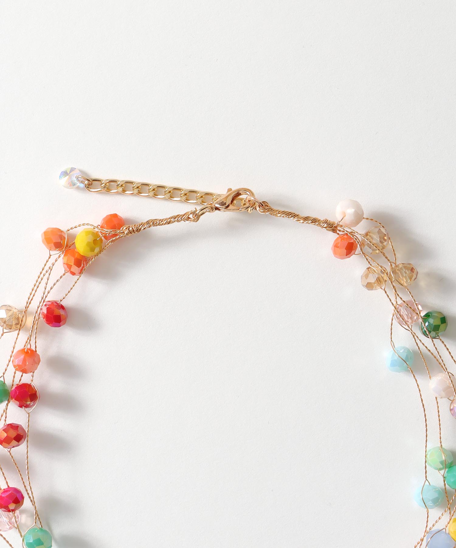 カラフルビーズワイヤーネックレス