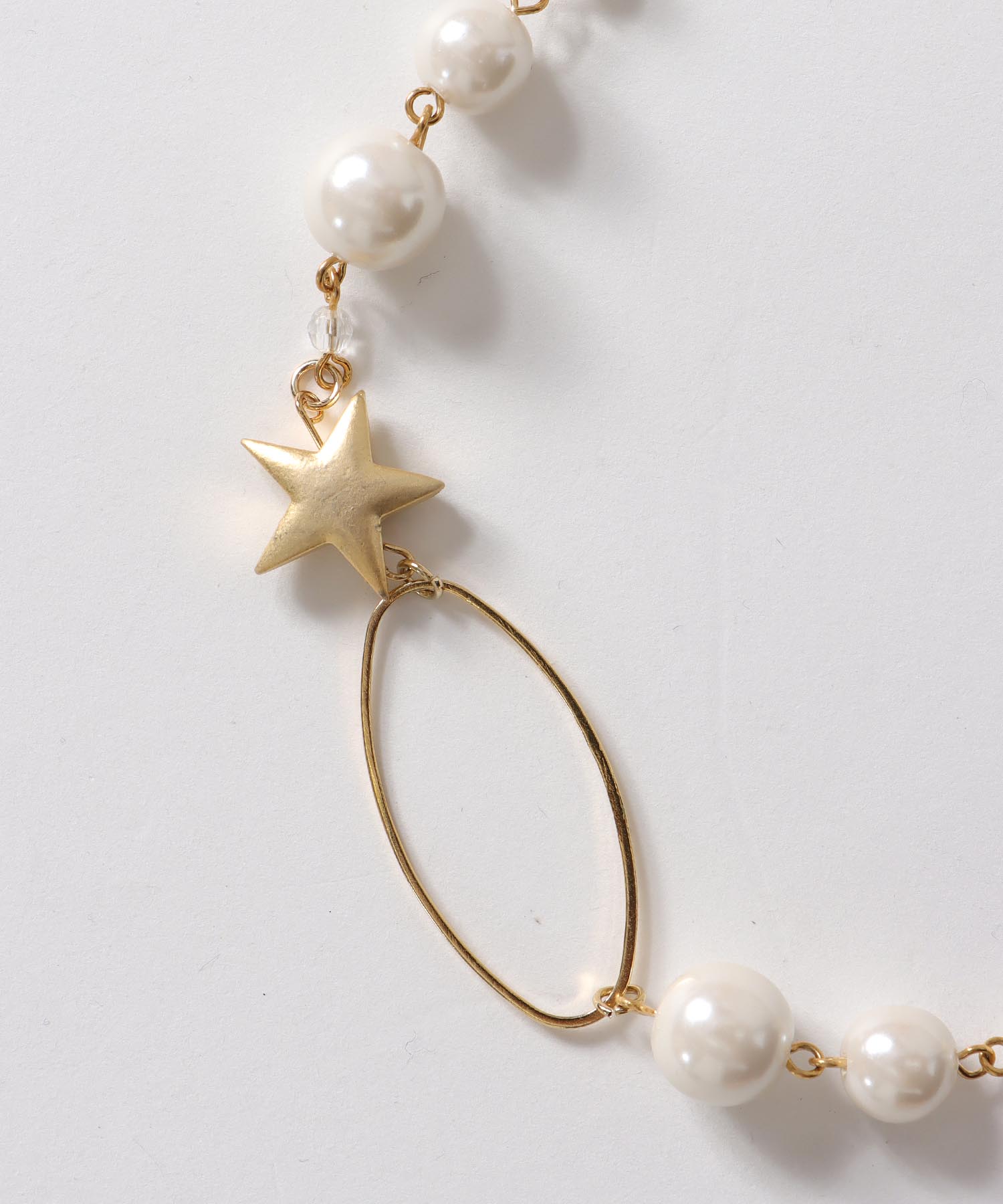 パール×スターMIXネックレス