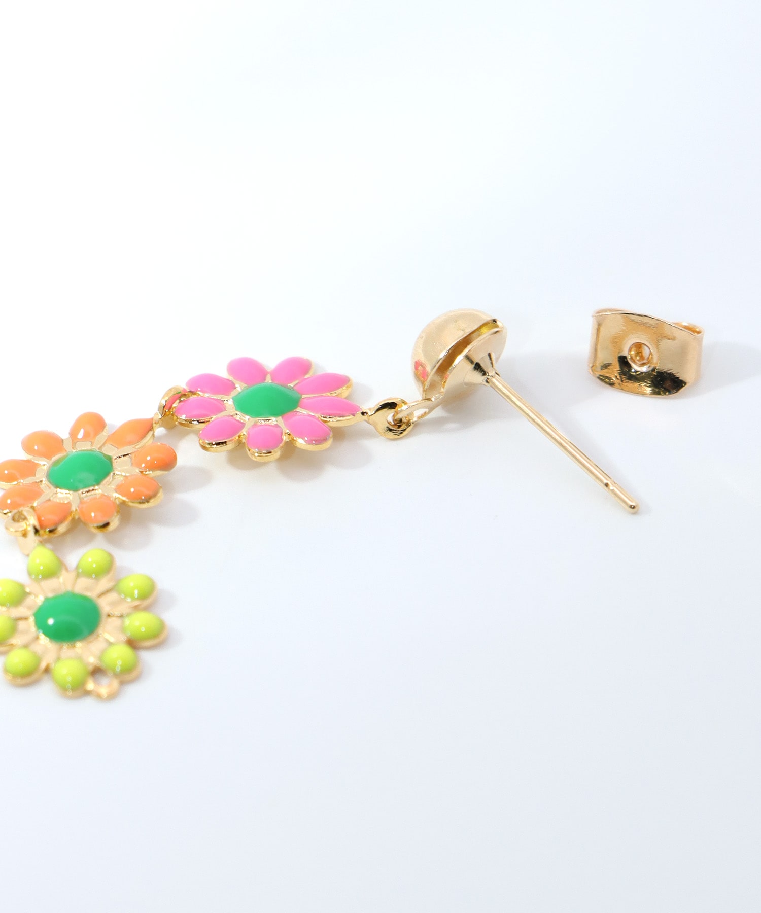 カラフルフラワーピアス