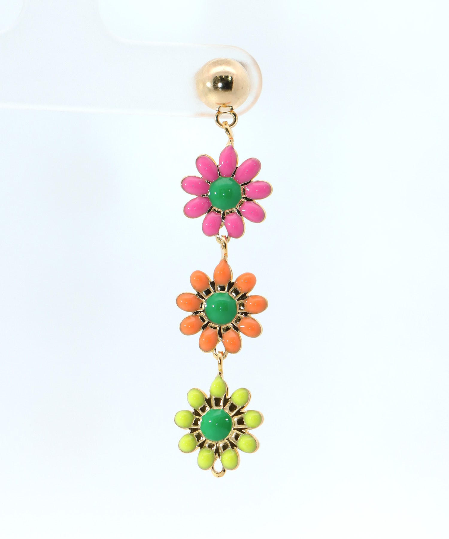 カラフルフラワーピアス
