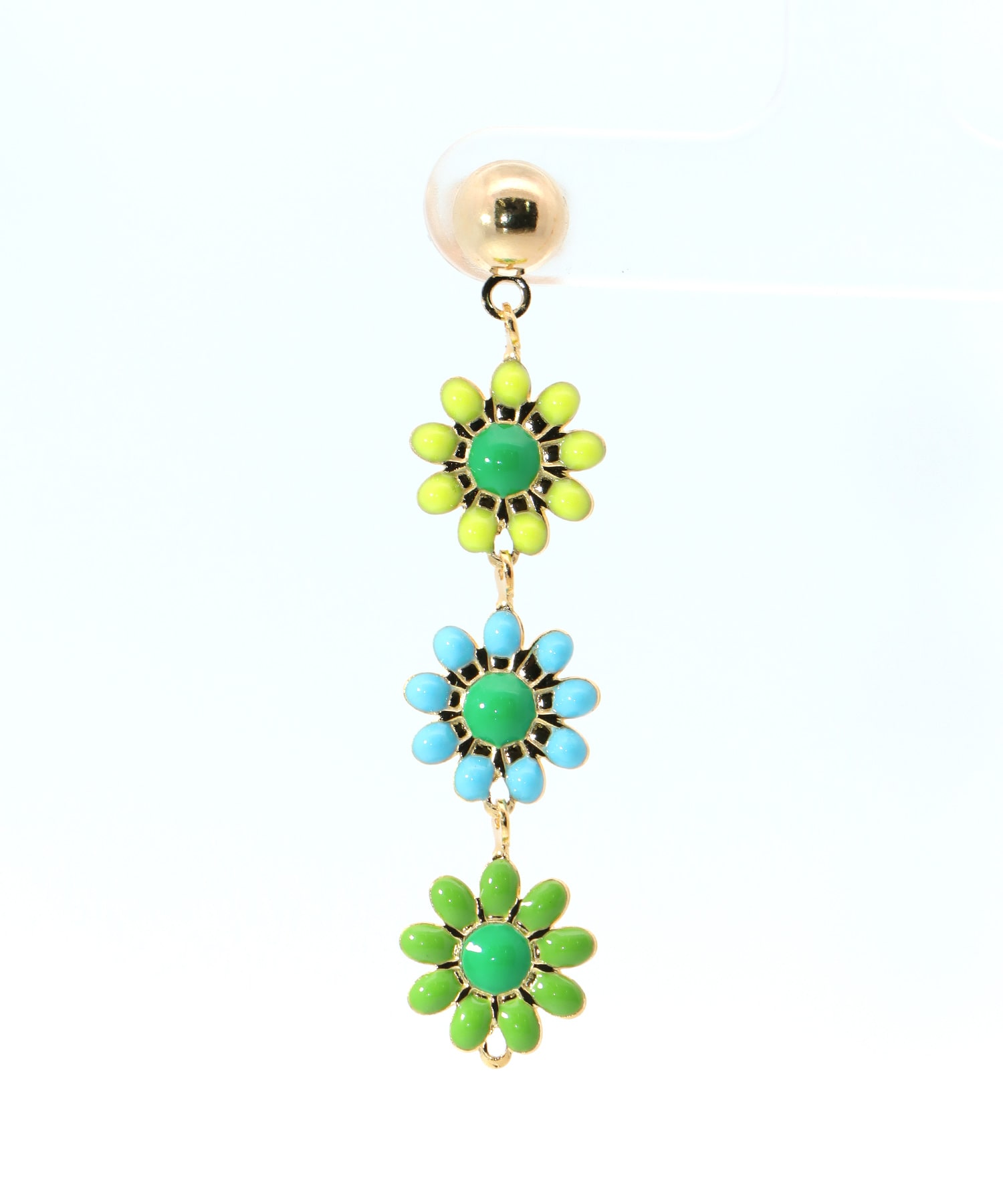 カラフルフラワーピアス