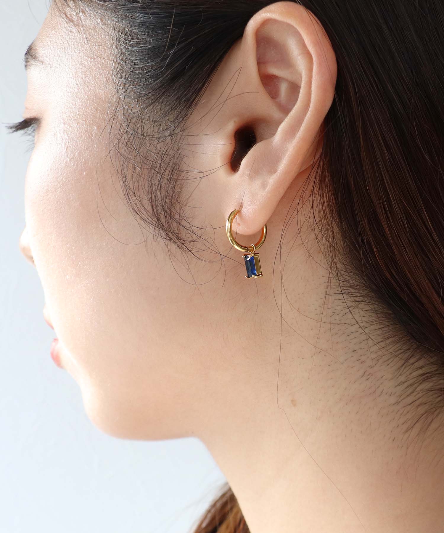 ストーンステンレスワンタッチピアス