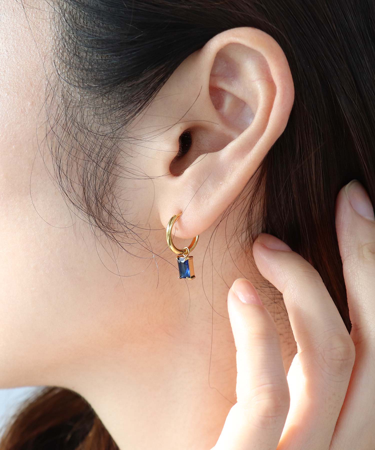 ストーンステンレスワンタッチピアス