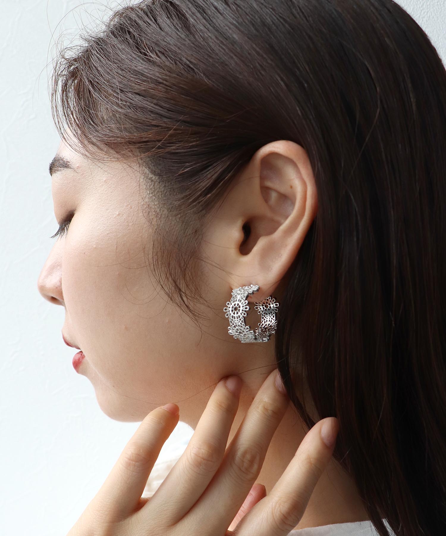 メタルレースフープピアス