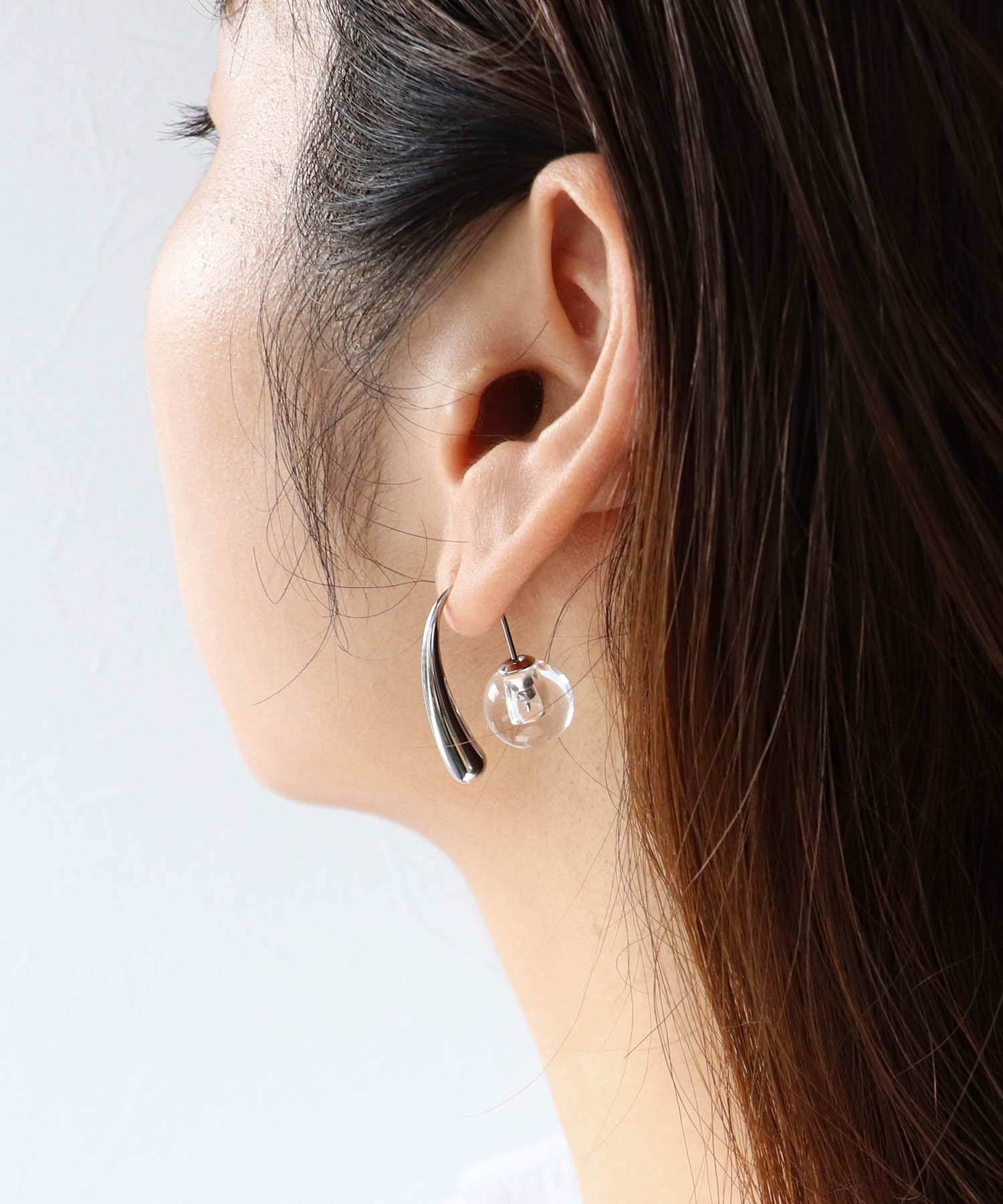 クリアボールキャッチステンレスピアス