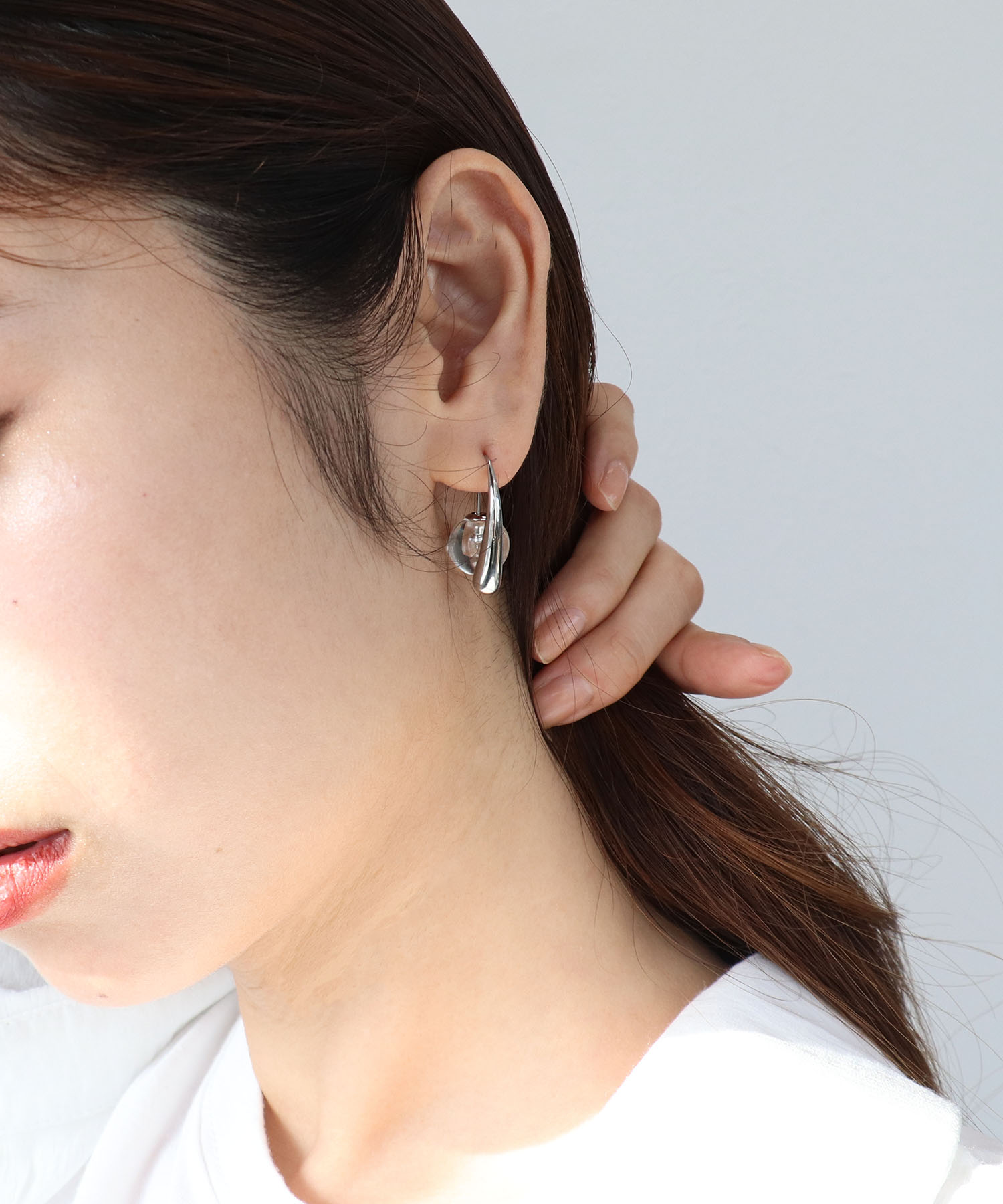 クリアボールキャッチステンレスピアス