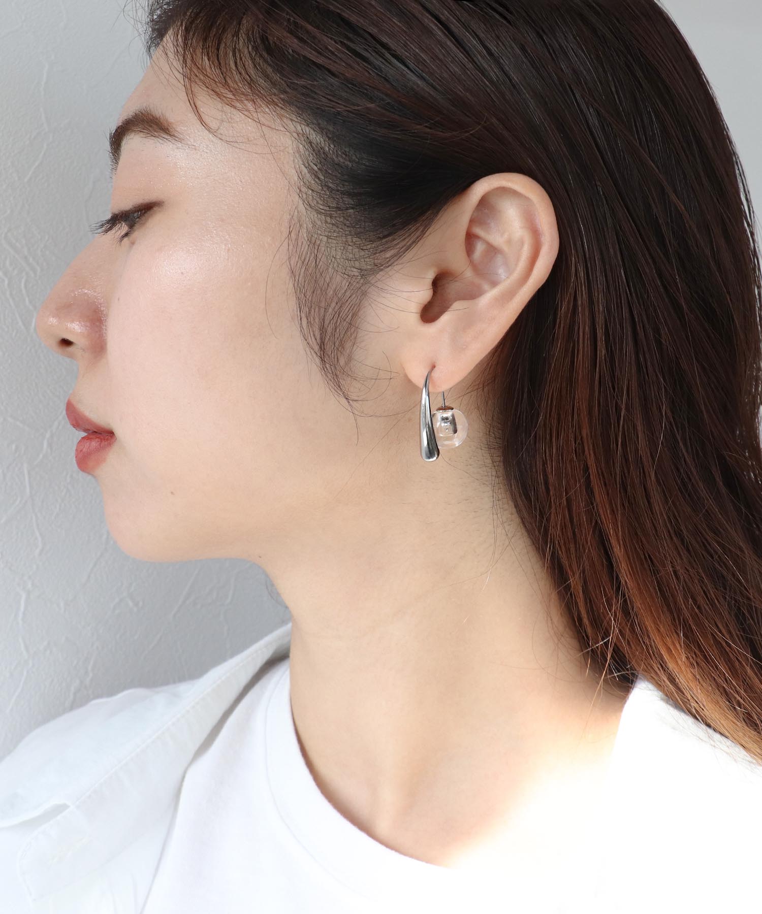 クリアボールキャッチステンレスピアス