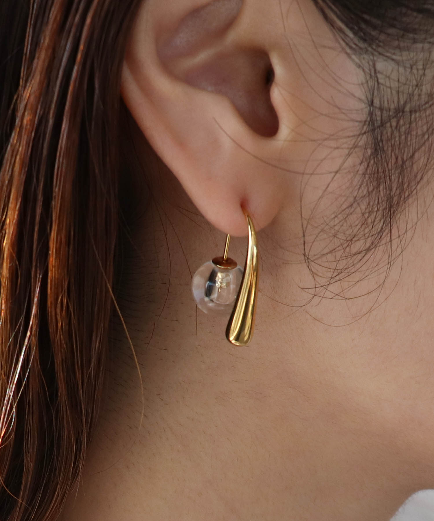 クリアボールキャッチステンレスピアス