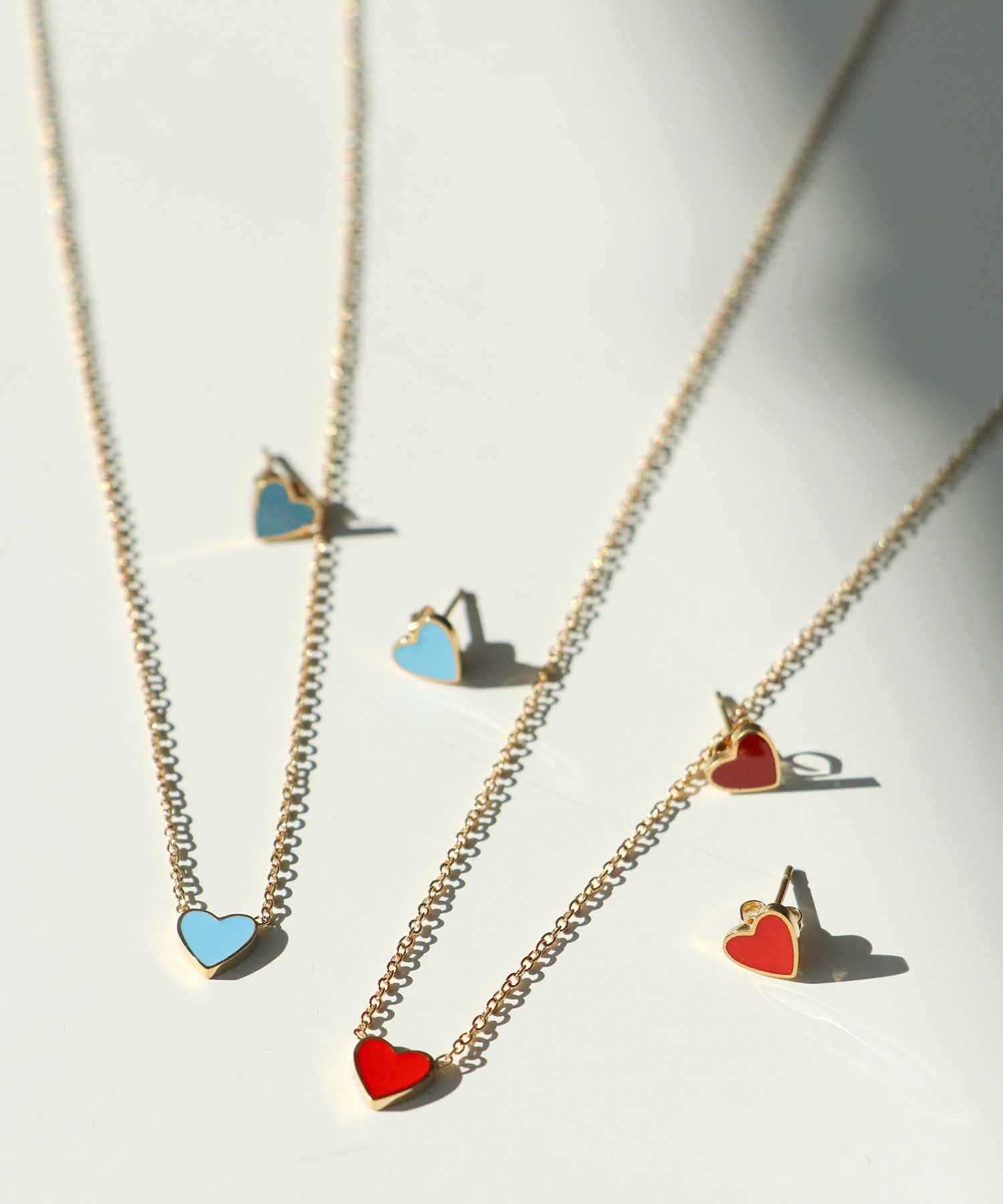 カラーミニハートステンレスピアス