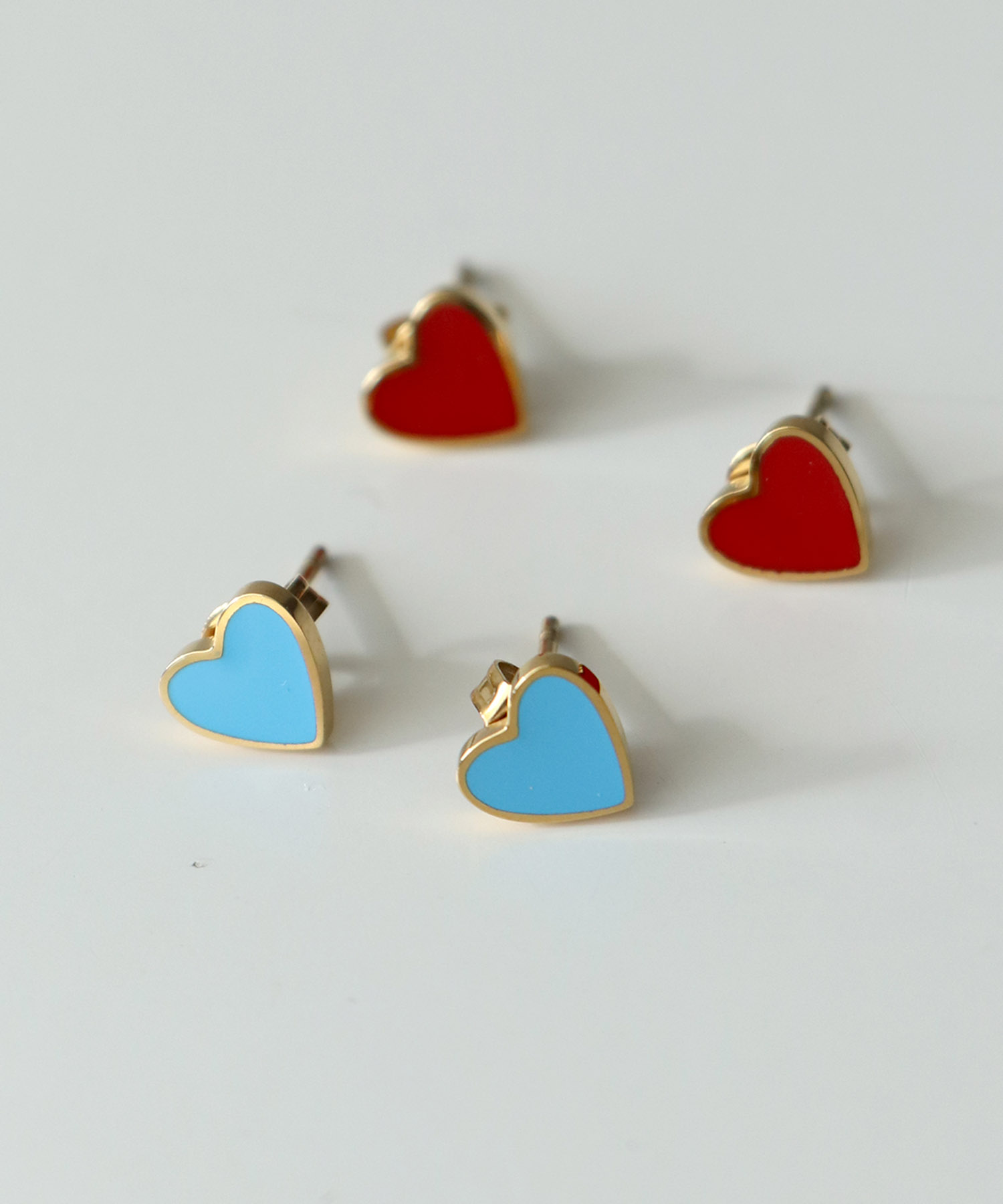 カラーミニハートステンレスピアス