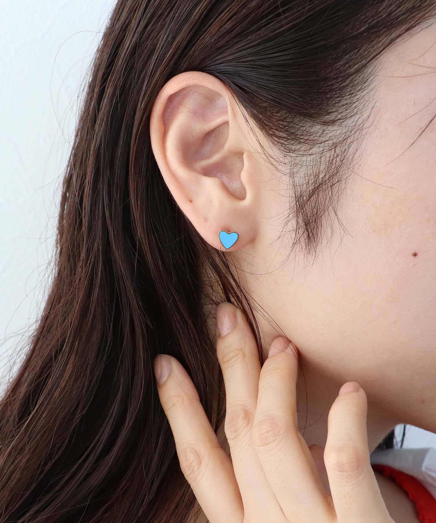 カラーミニハートステンレスピアス