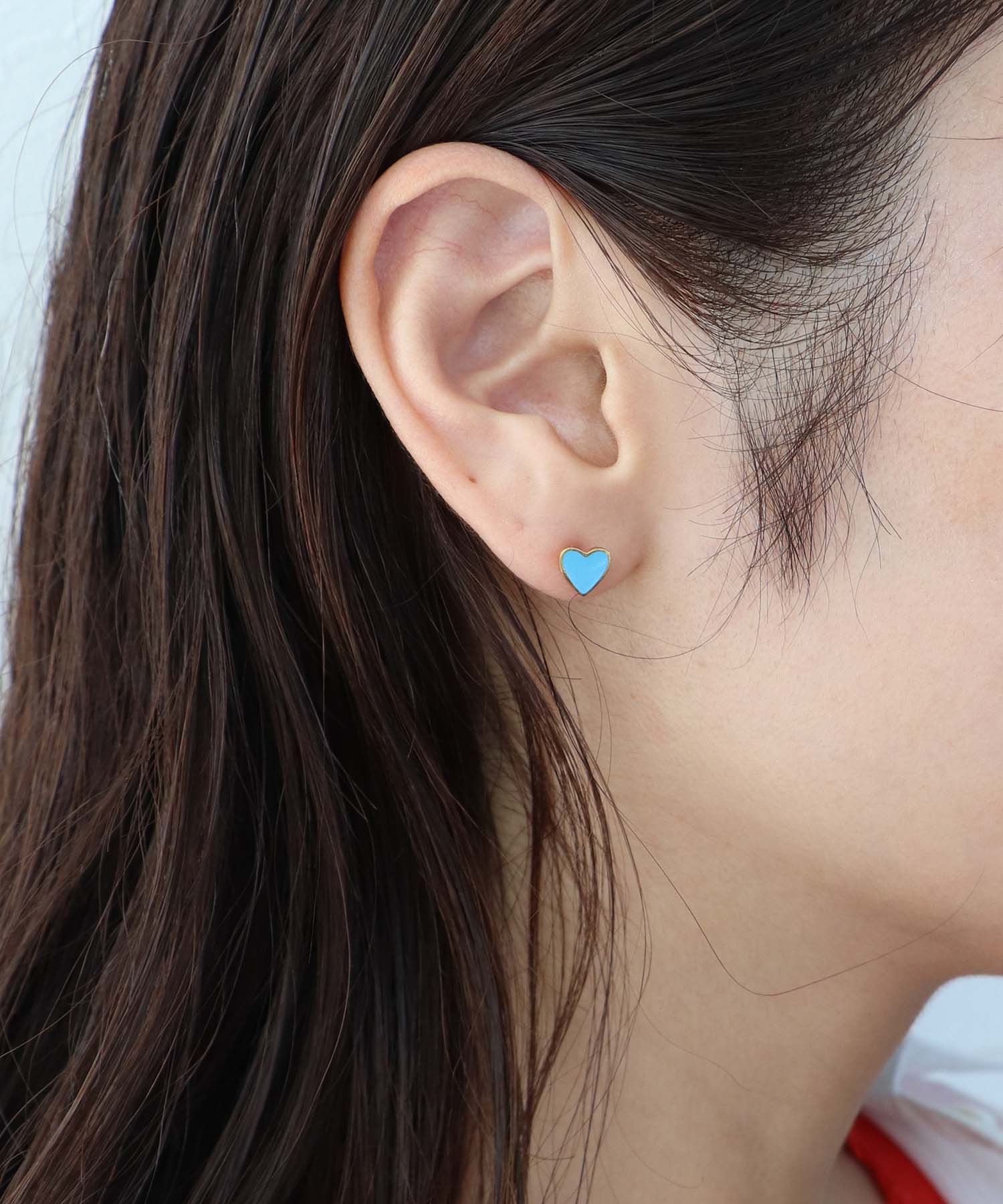 カラーミニハートステンレスピアス