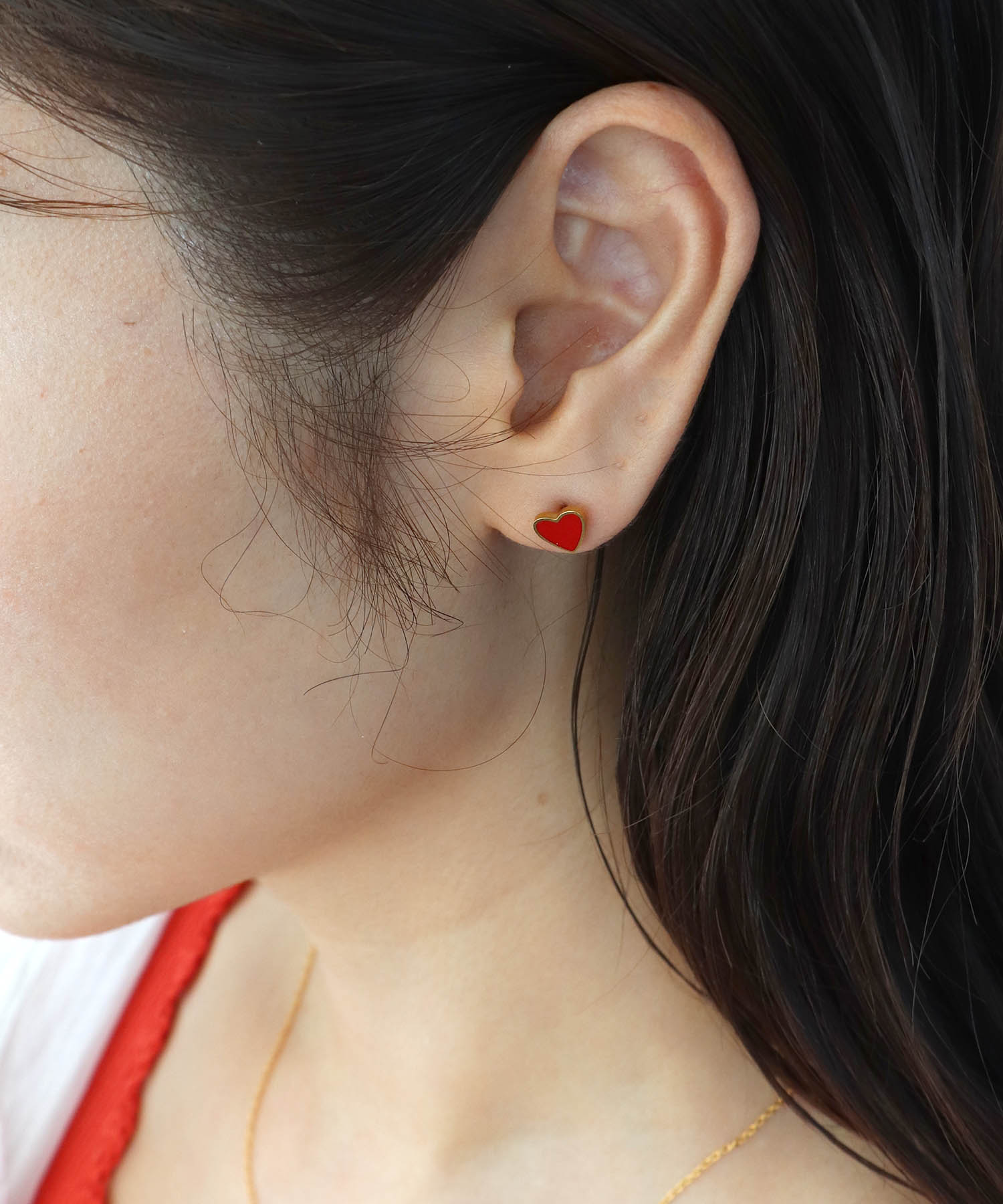 カラーミニハートステンレスピアス