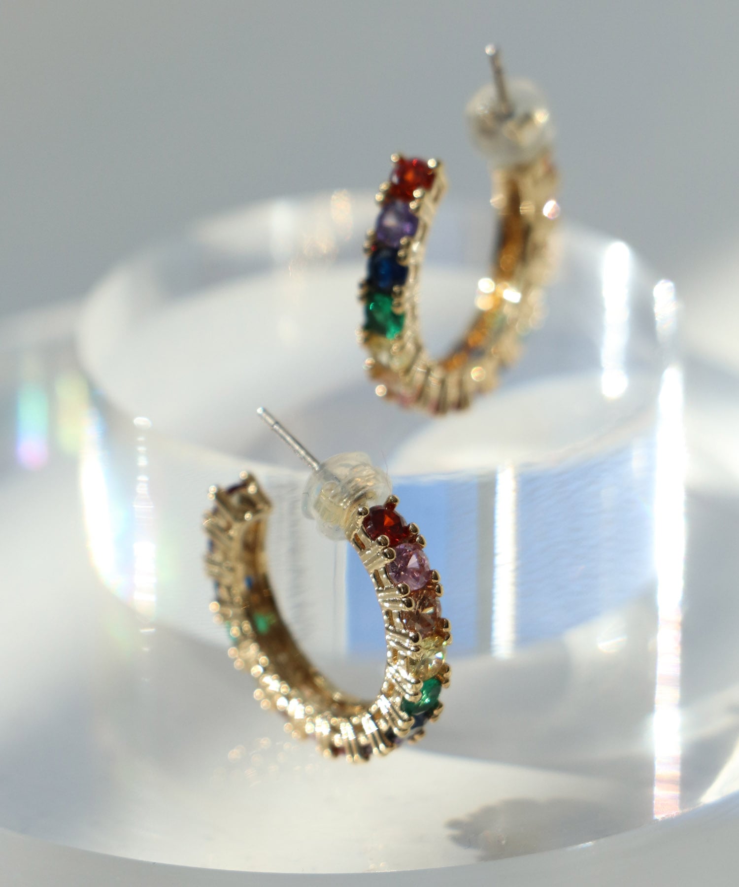 レインボーフープピアス