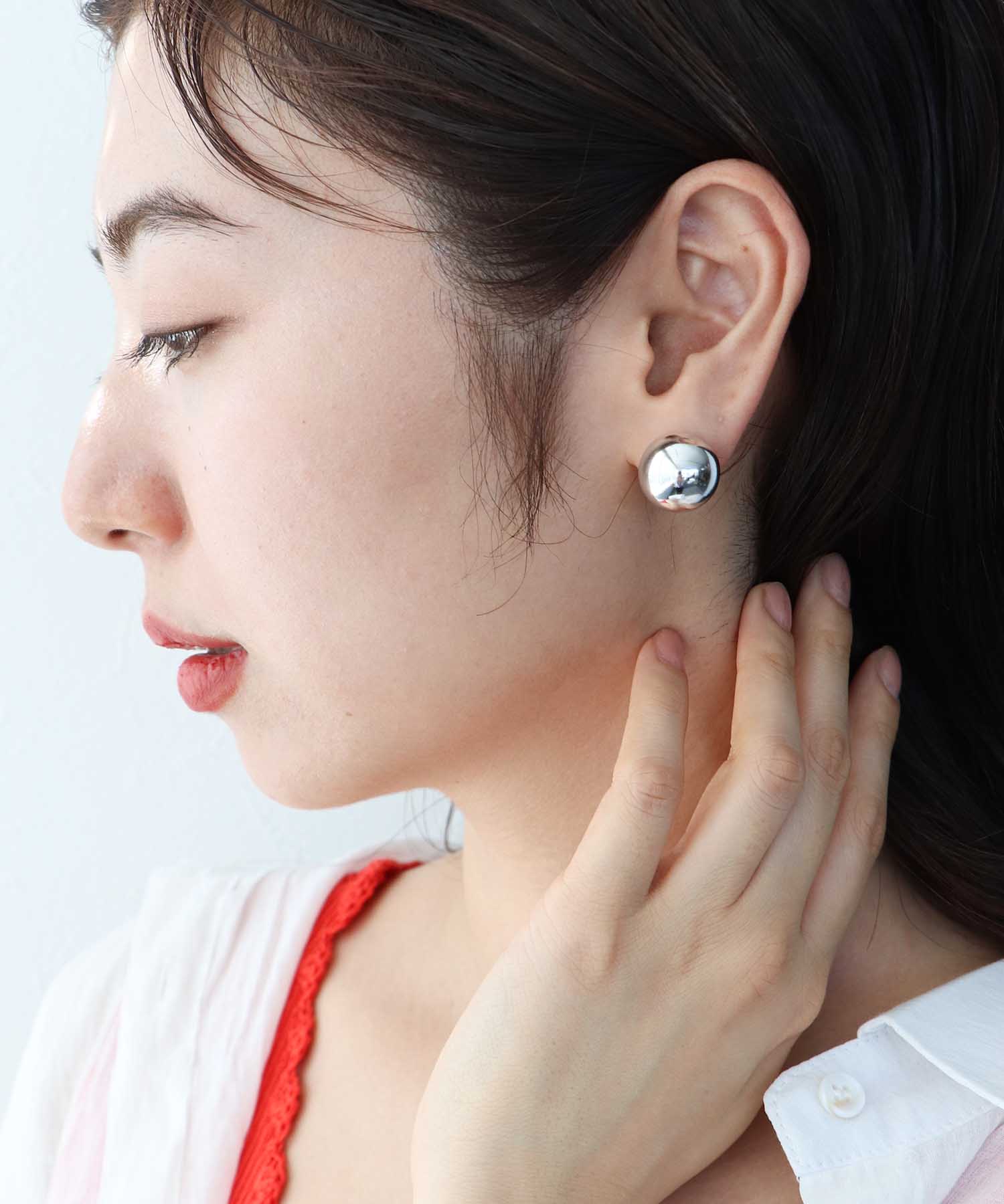 クリアフラワーバックキャッチピアス