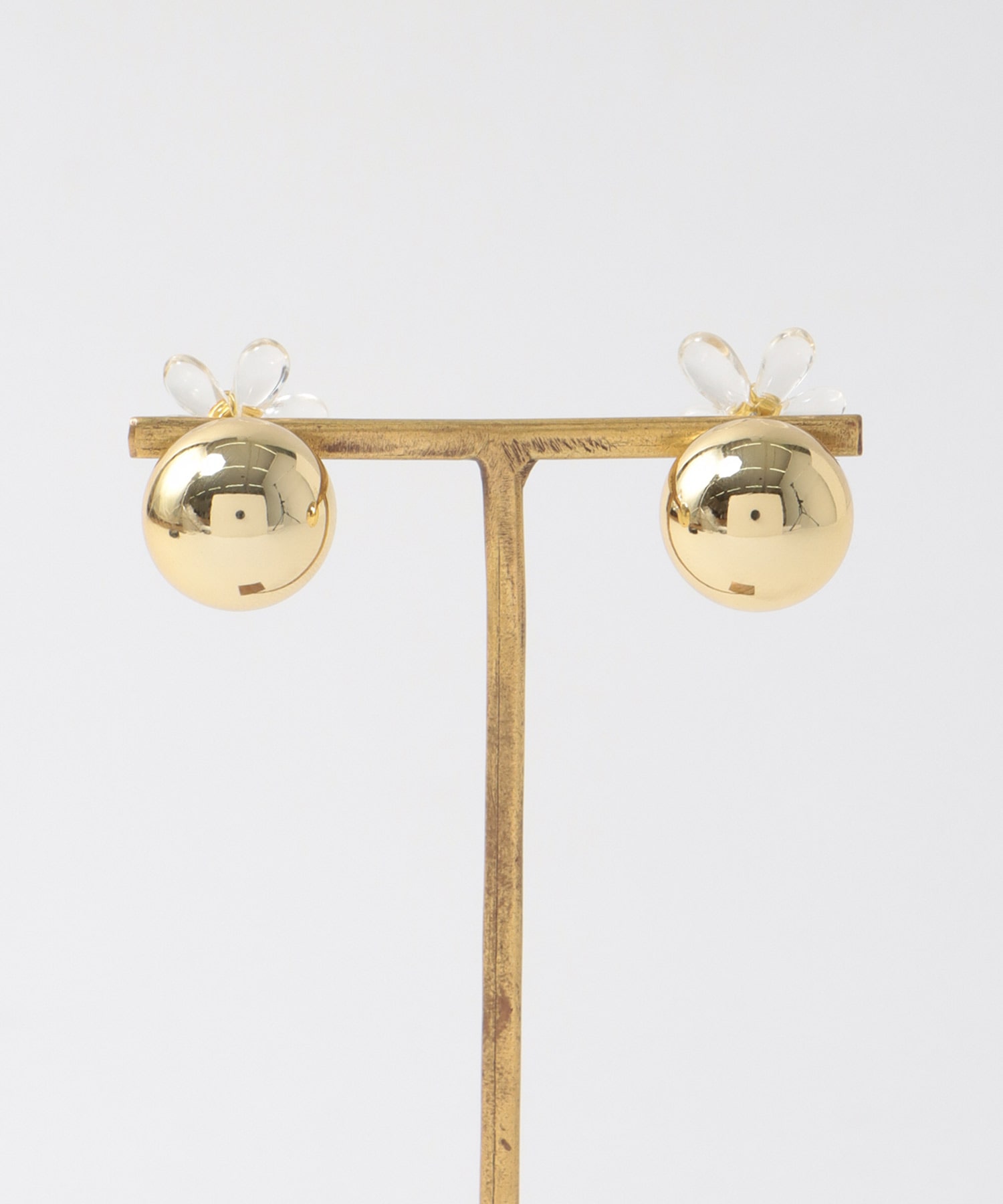 クリアフラワーバックキャッチピアス