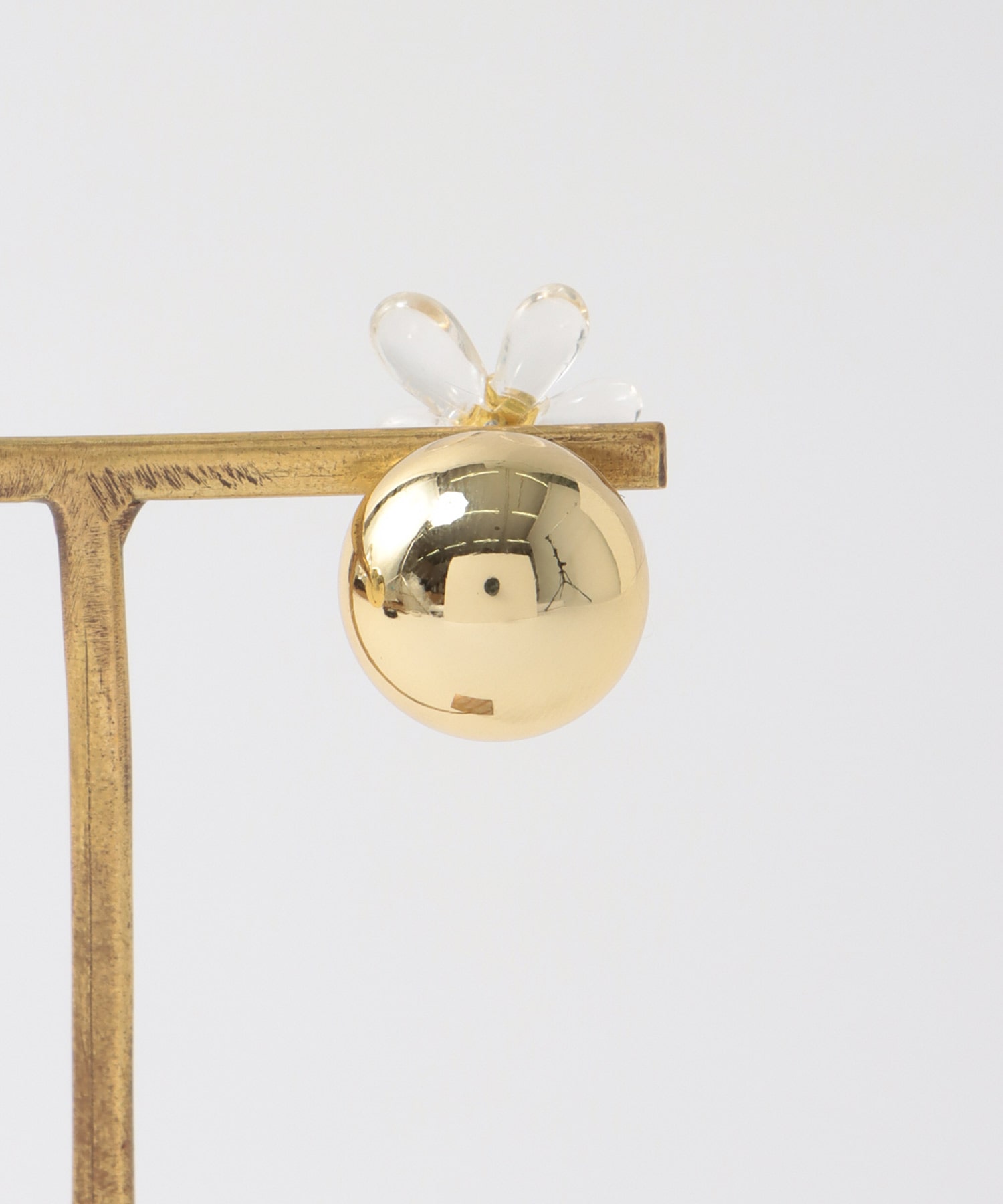 クリアフラワーバックキャッチピアス