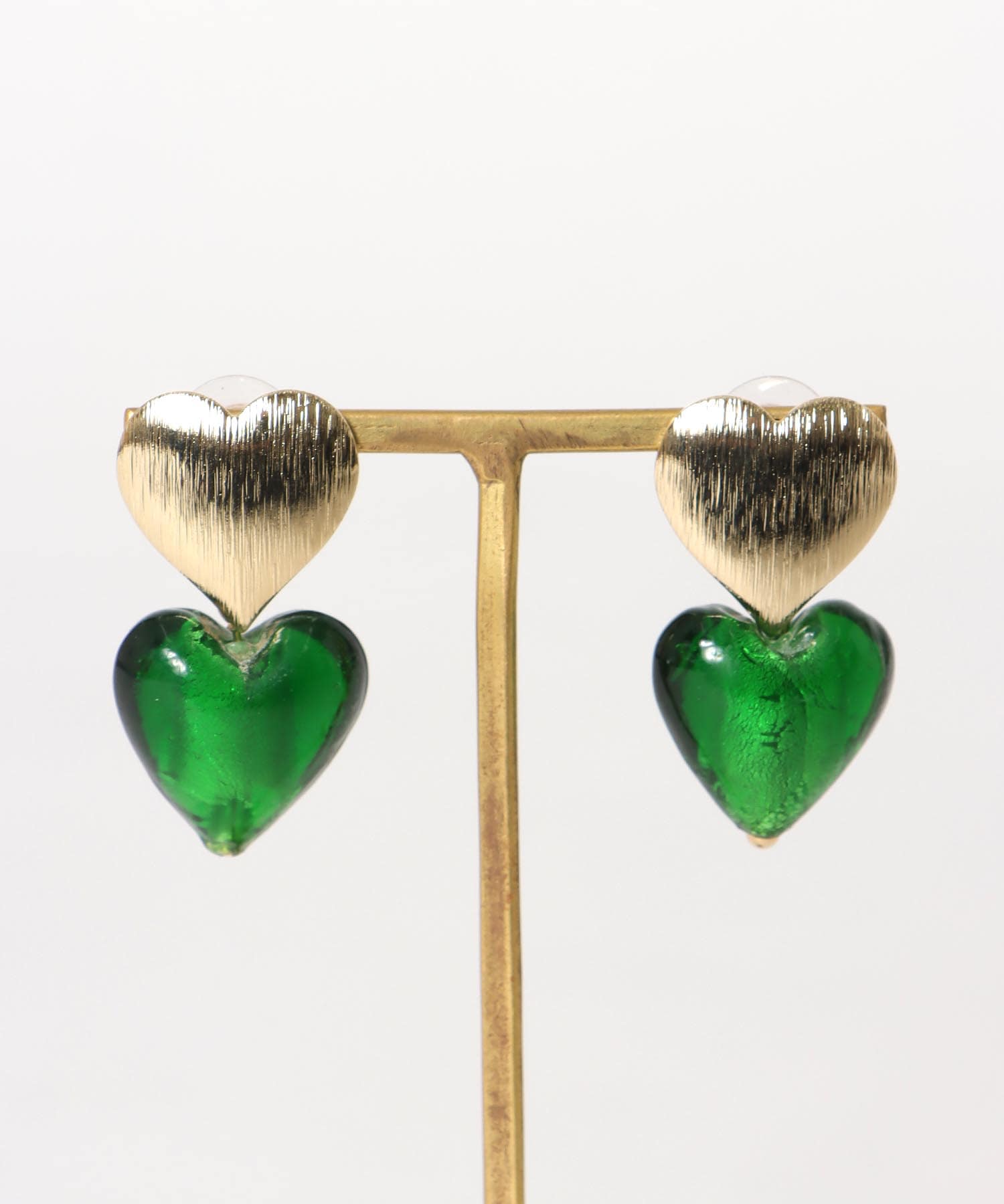 クリアダブルハートピアス