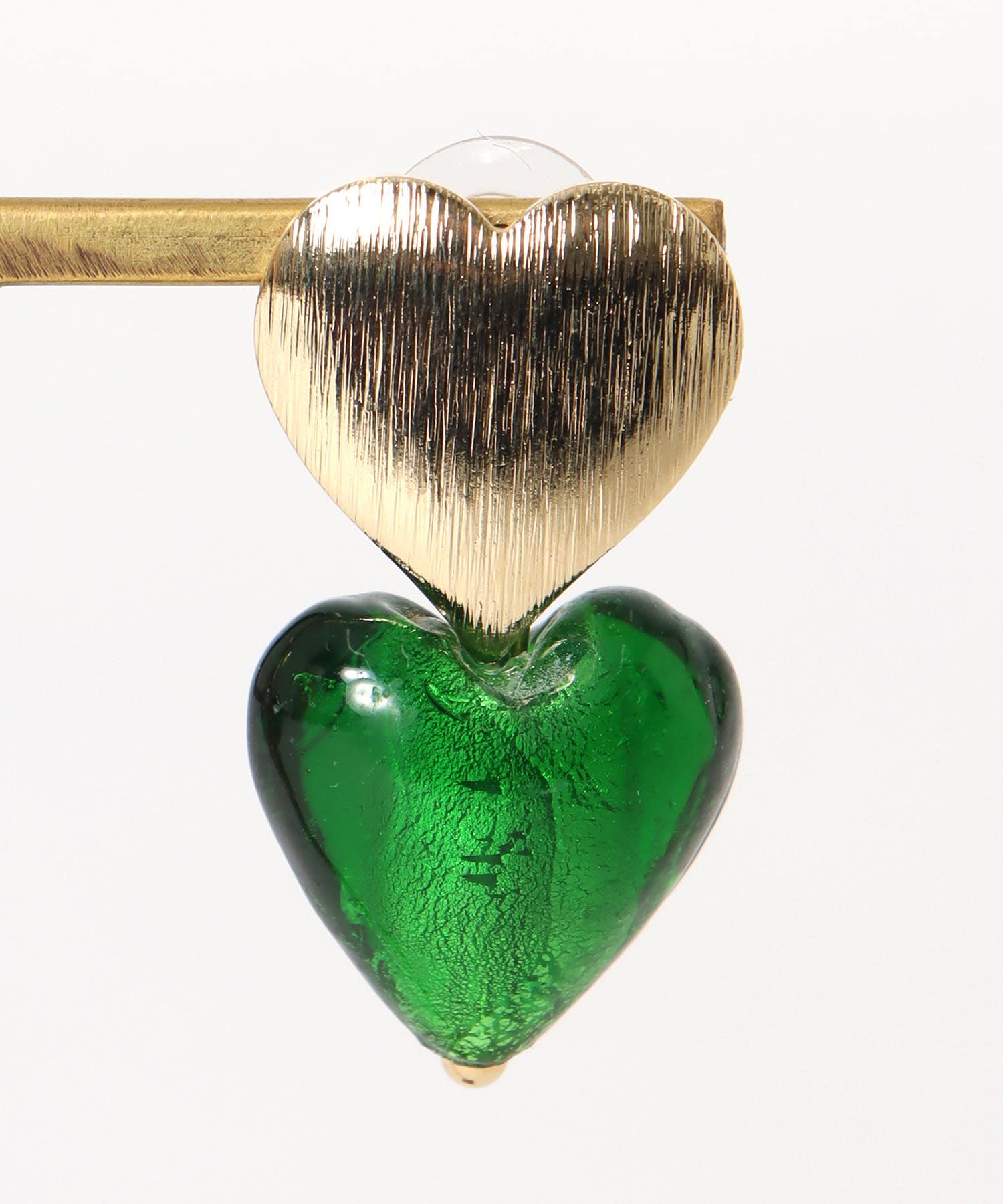 クリアダブルハートピアス