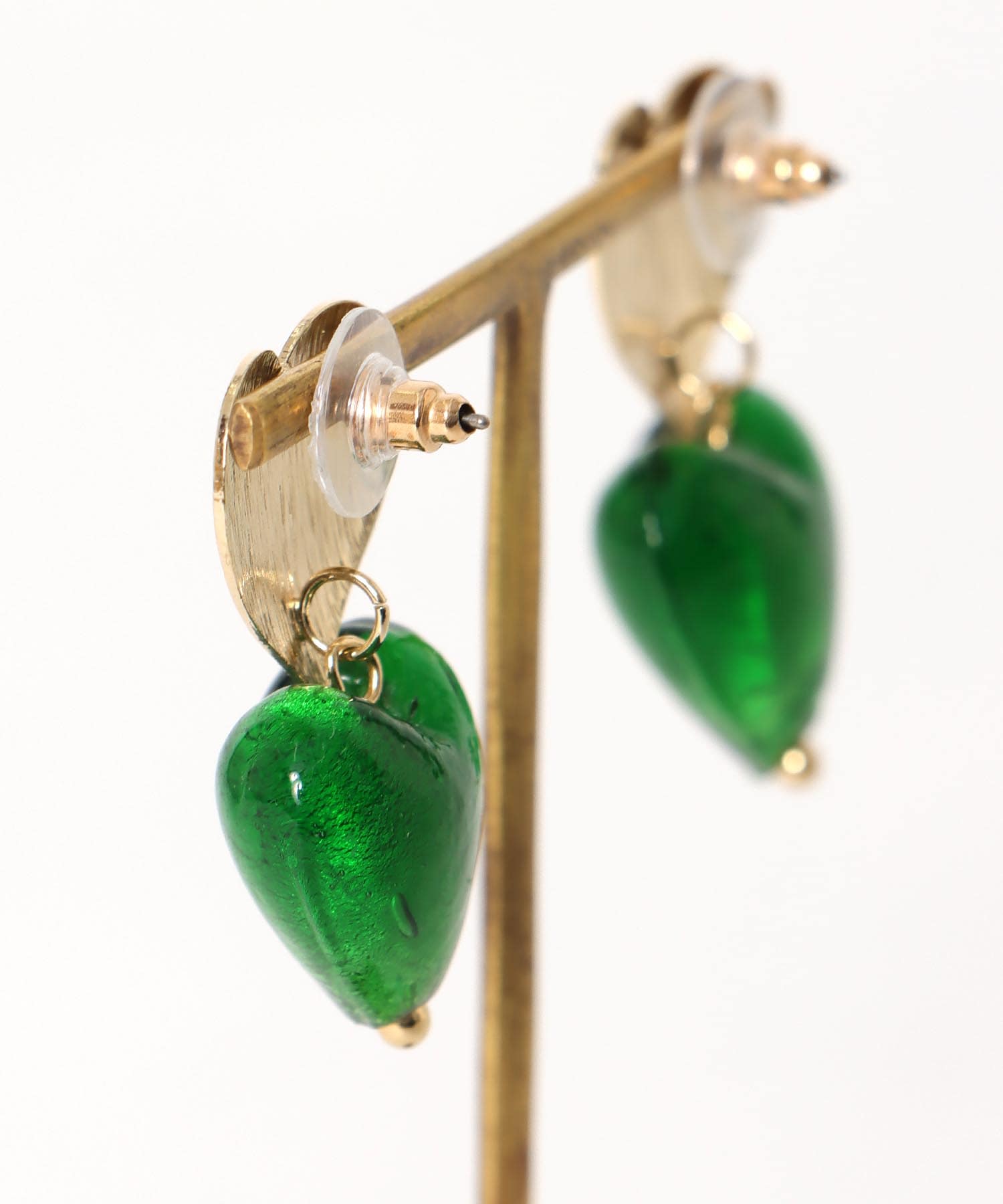 クリアダブルハートピアス