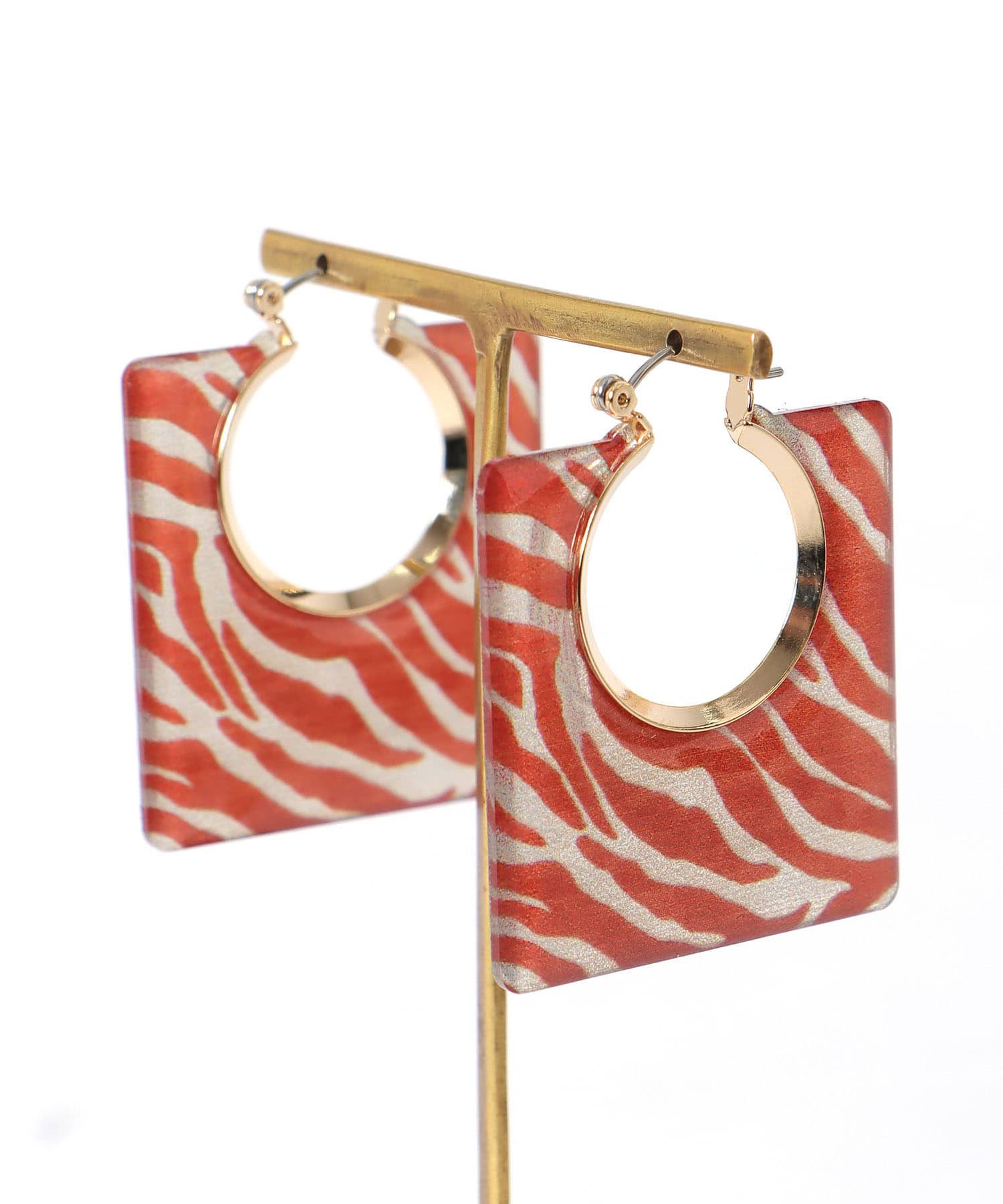 クリアフラワーフープピアス