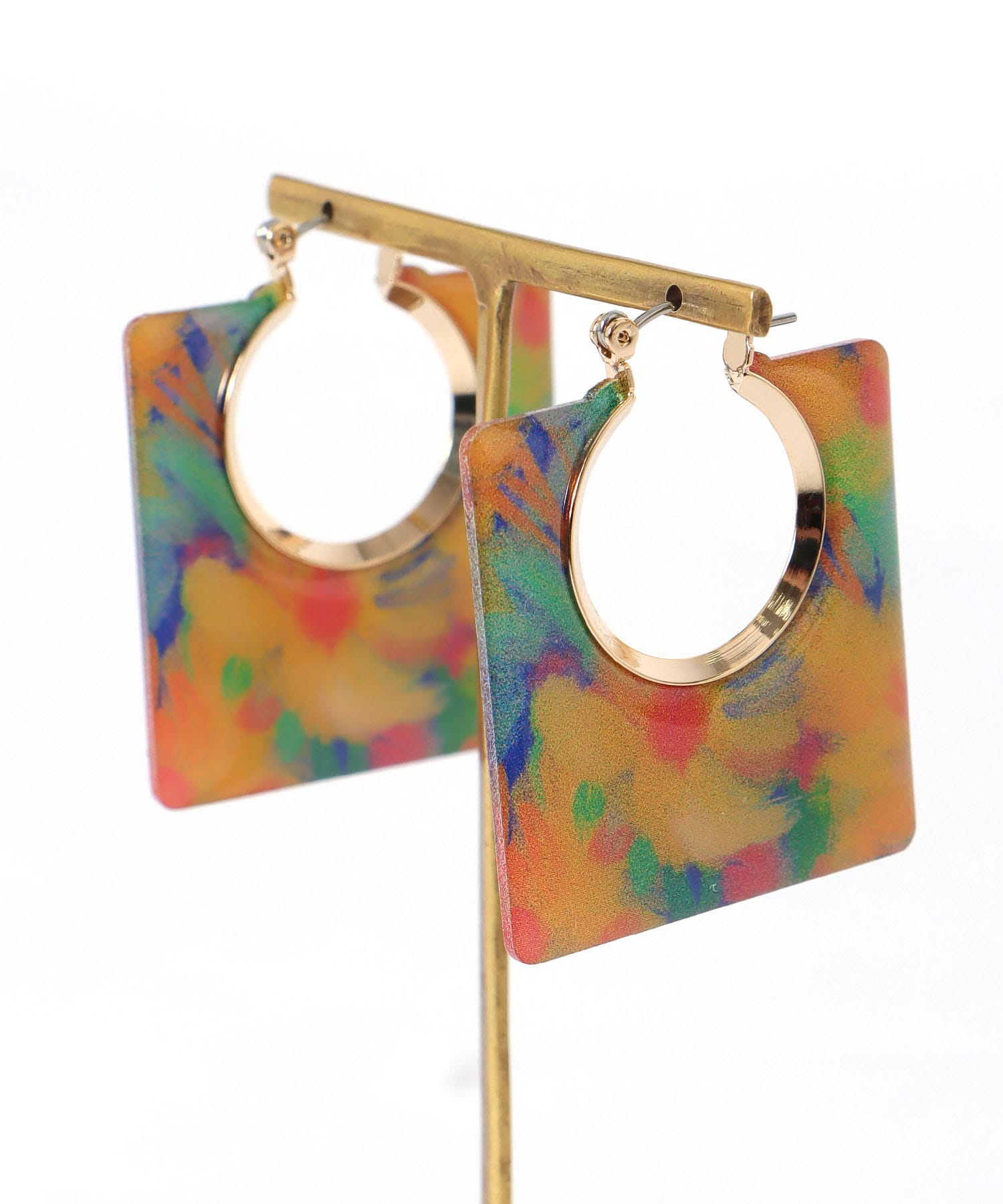 クリアフラワーフープピアス