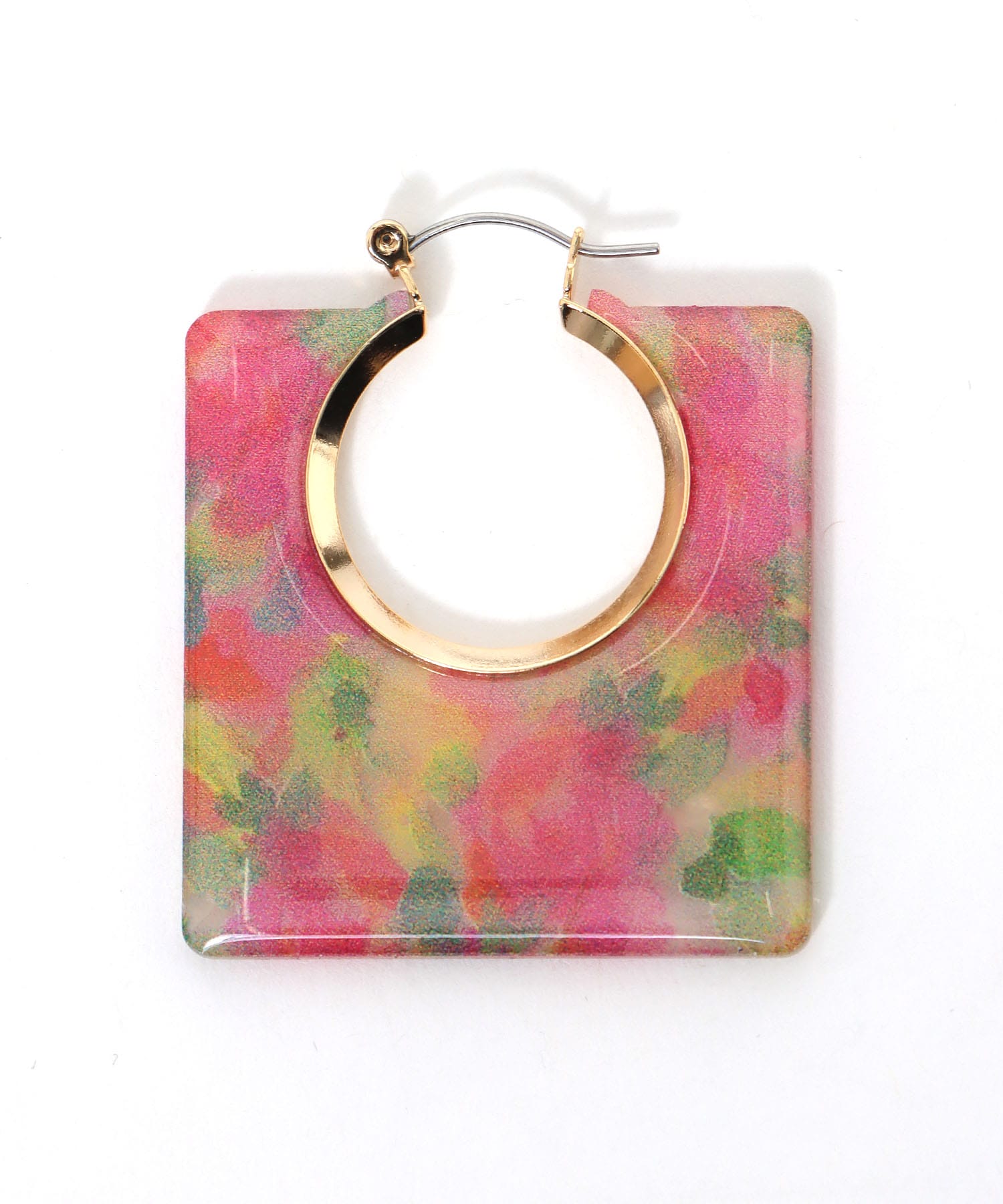 クリアフラワーフープピアス