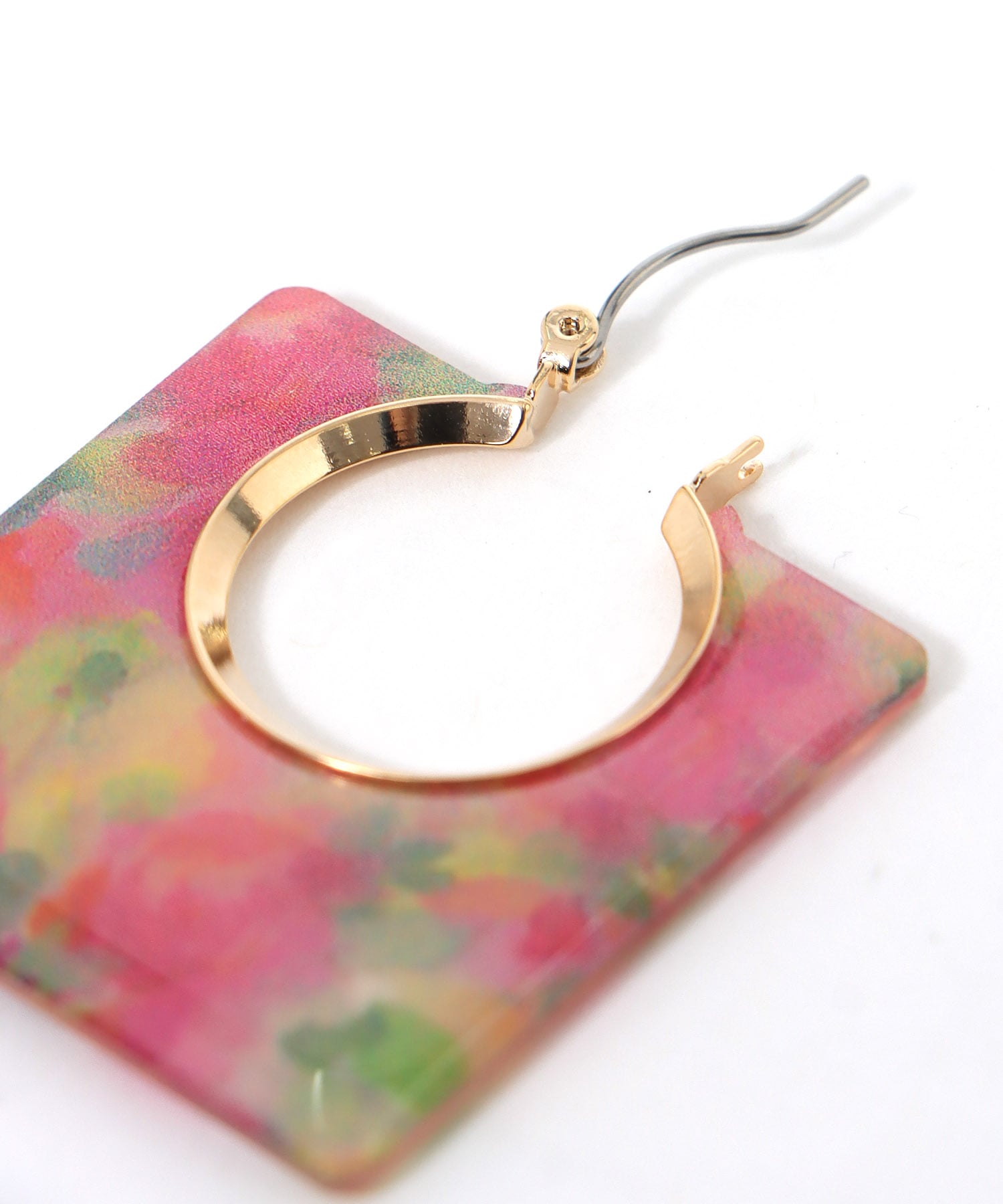 クリアフラワーフープピアス