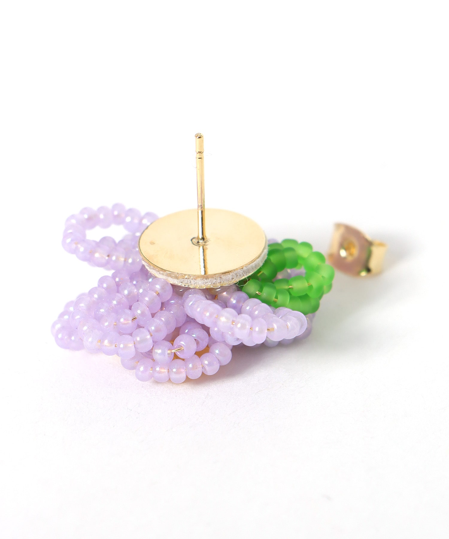 カラーフラワービーズピアス