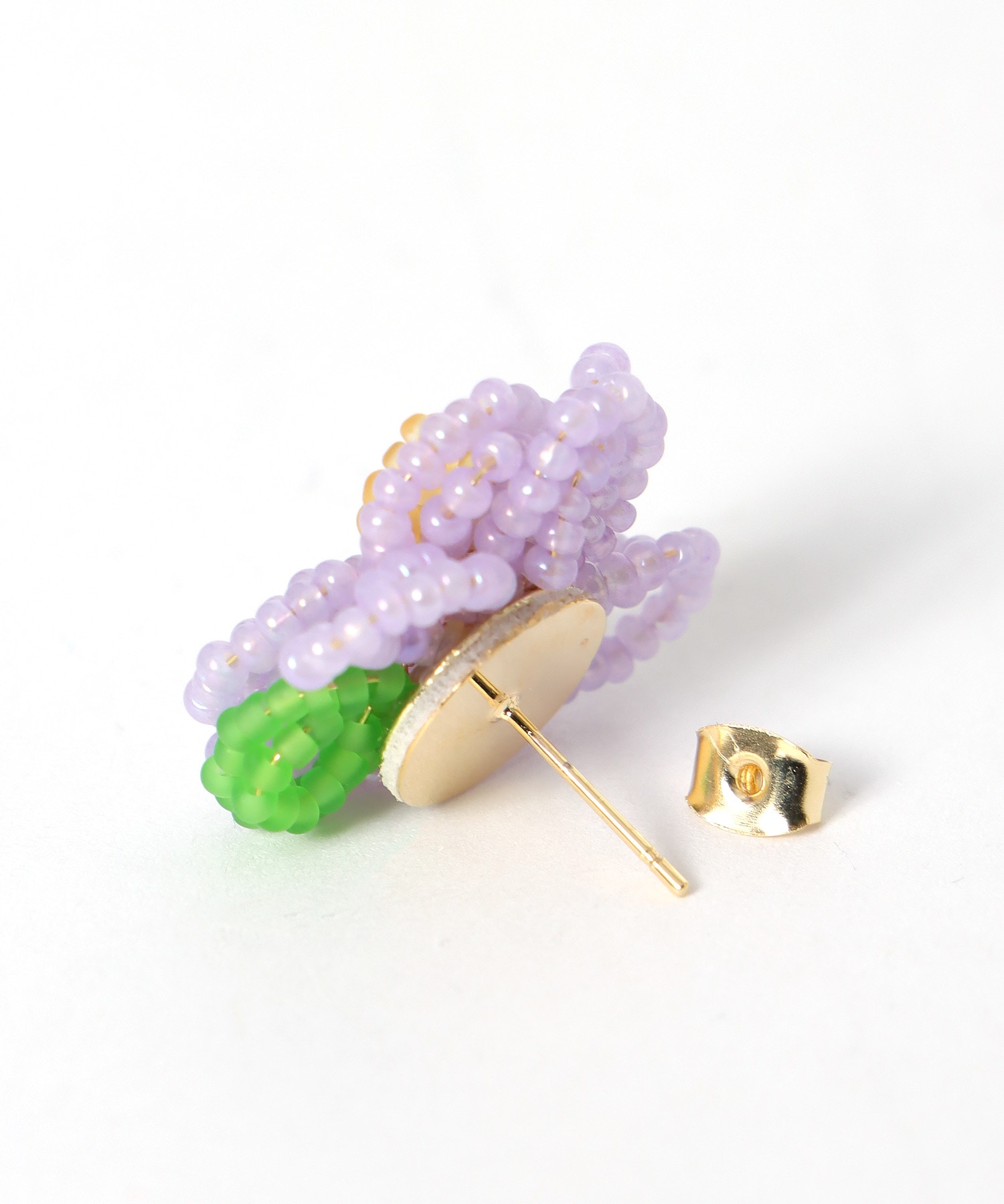 カラーフラワービーズピアス