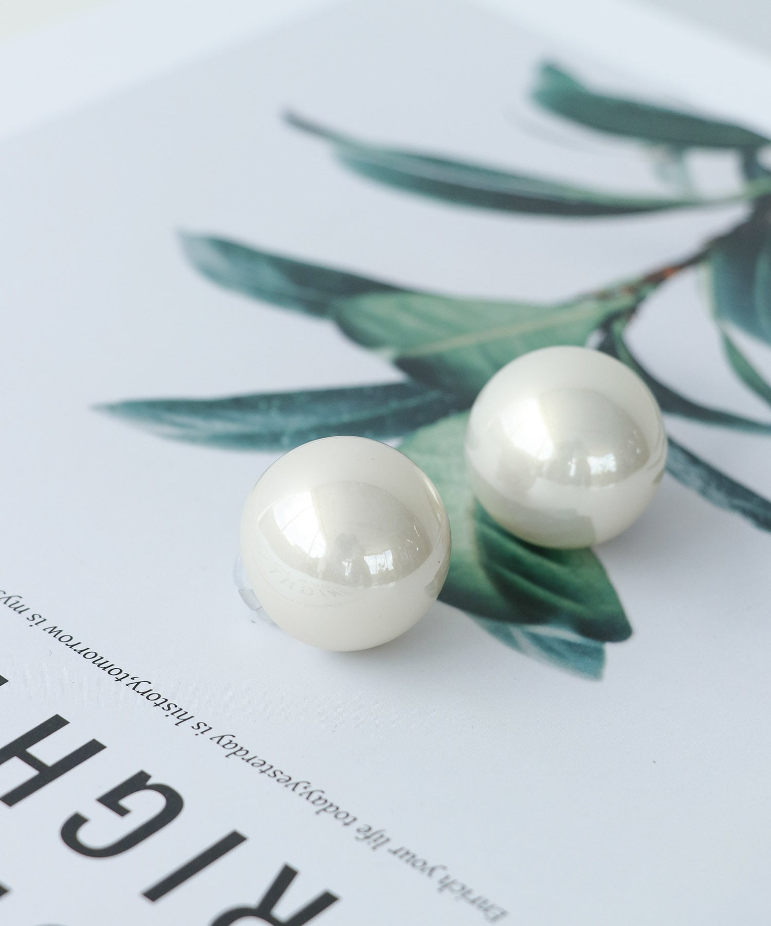 ステンレス大粒パールイヤリング