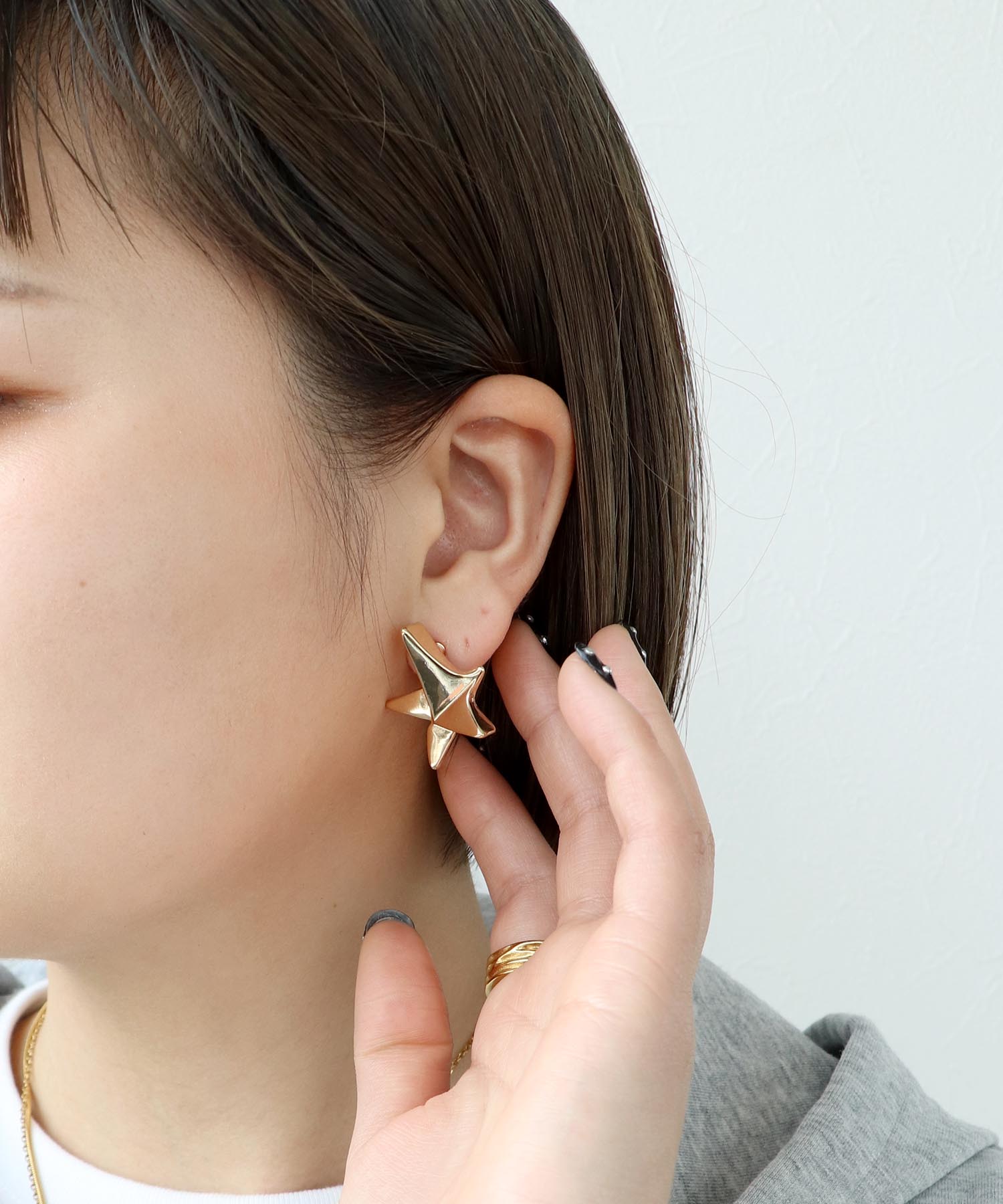 メタルスターイヤリング
