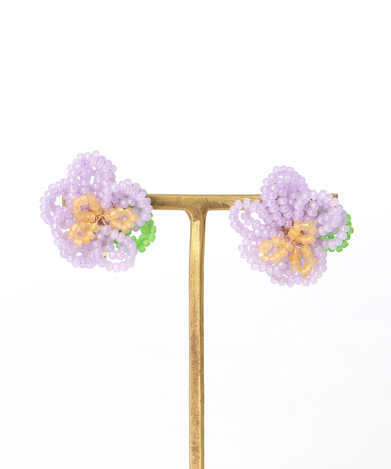 カラーフラワービーズイヤリング