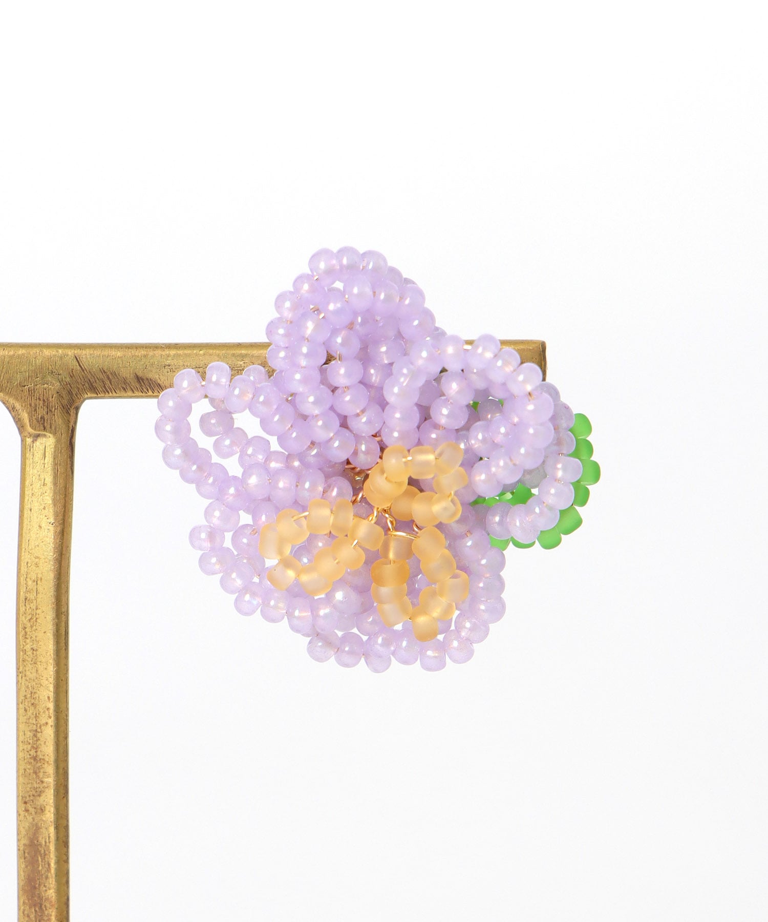 カラーフラワービーズイヤリング