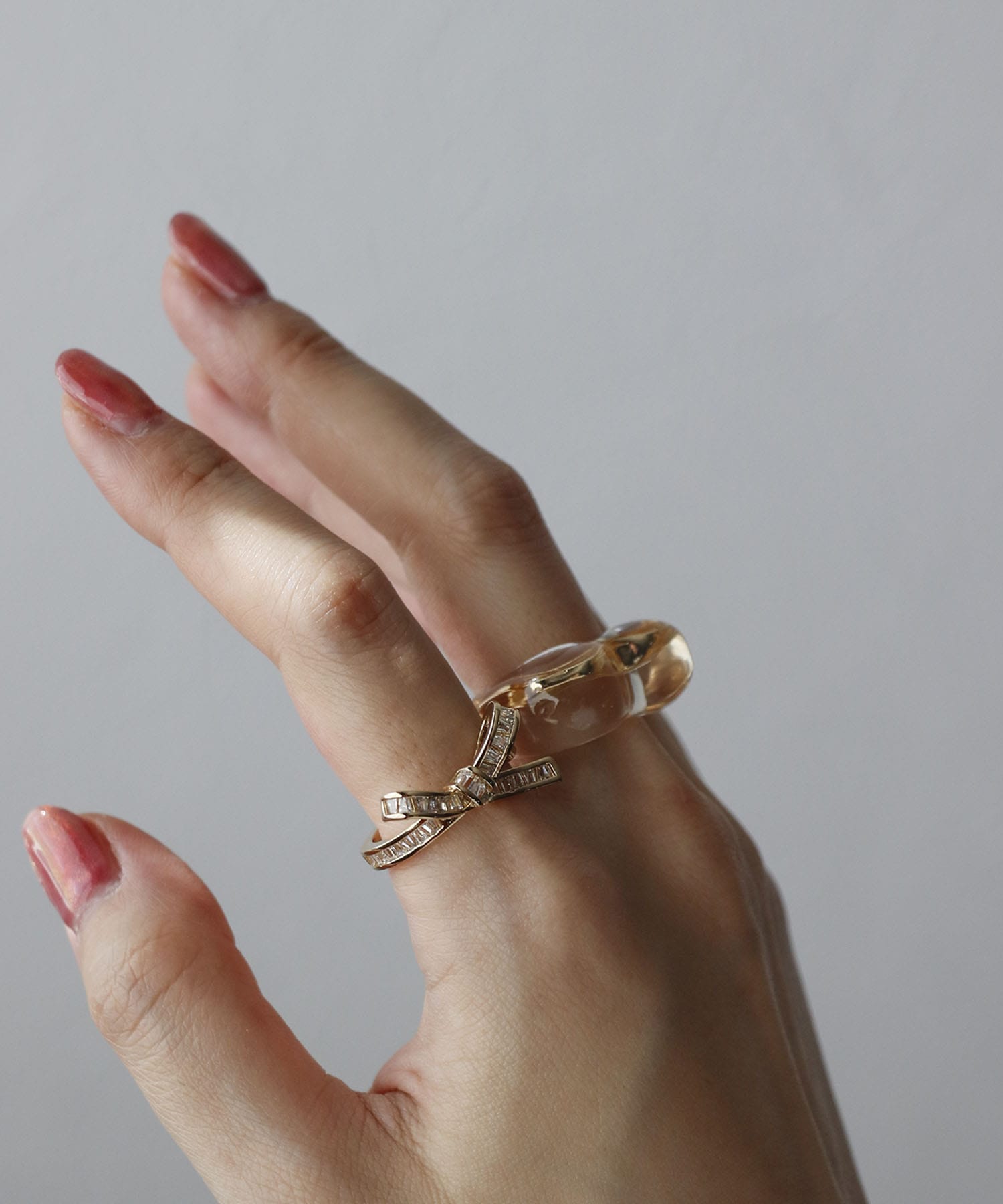 リボンキラリ立体リング#14