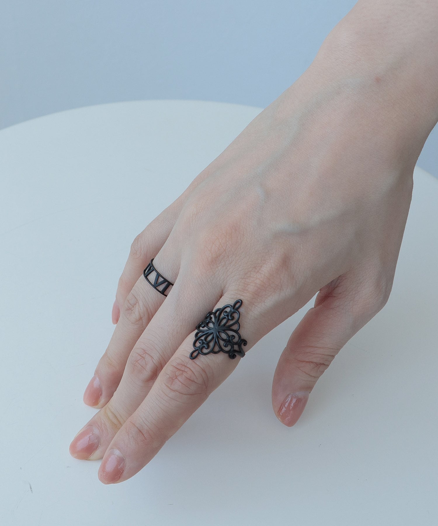 ブラックレースワンポイントリング