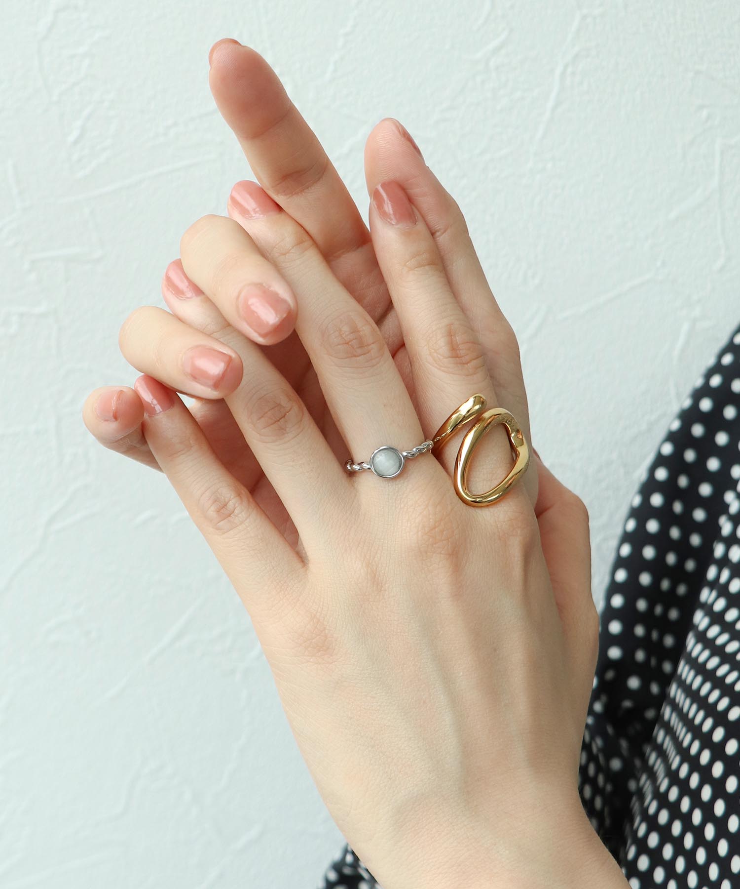 ステンレスねじねじストーンリング#14