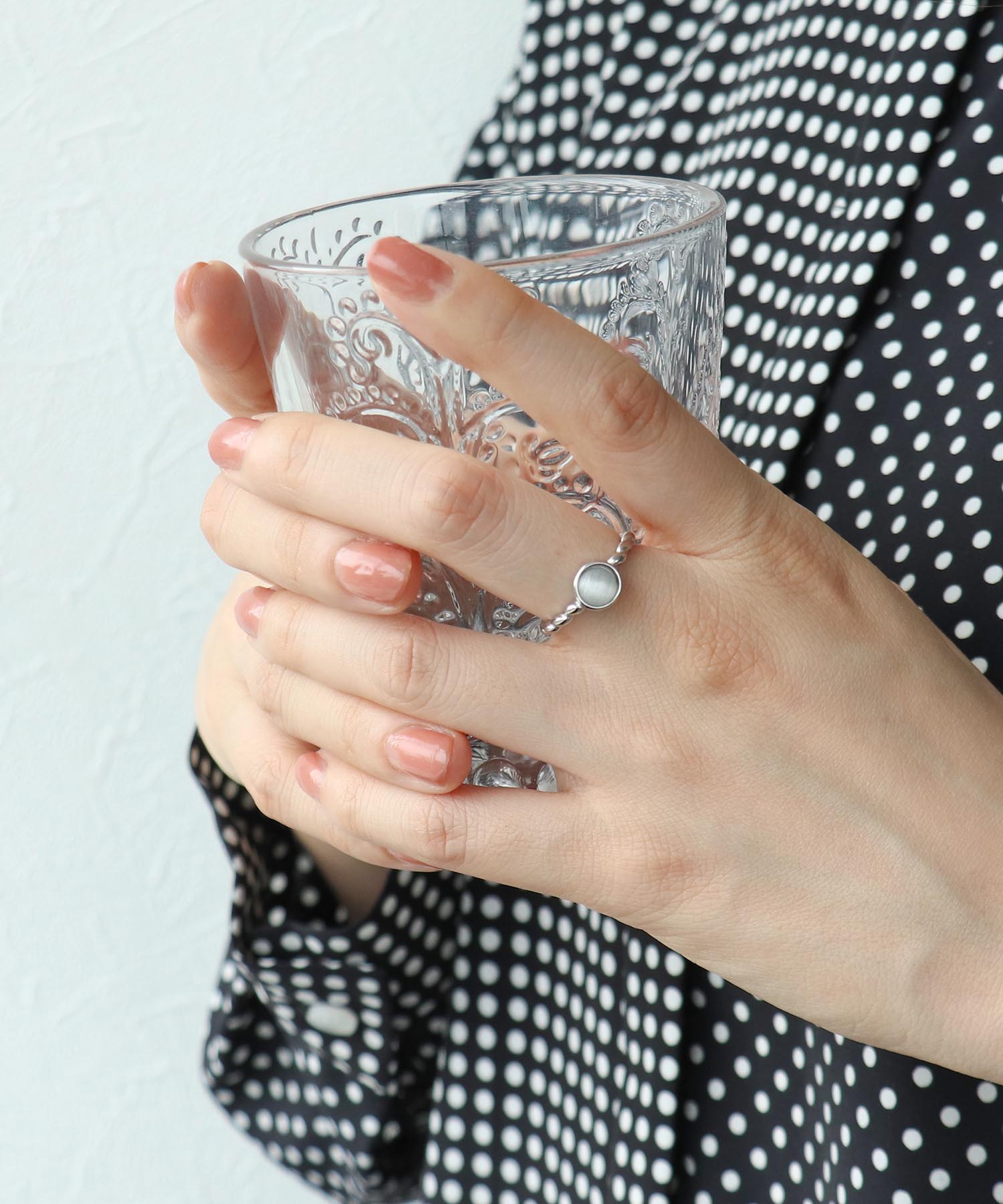 ステンレスねじねじストーンリング#14